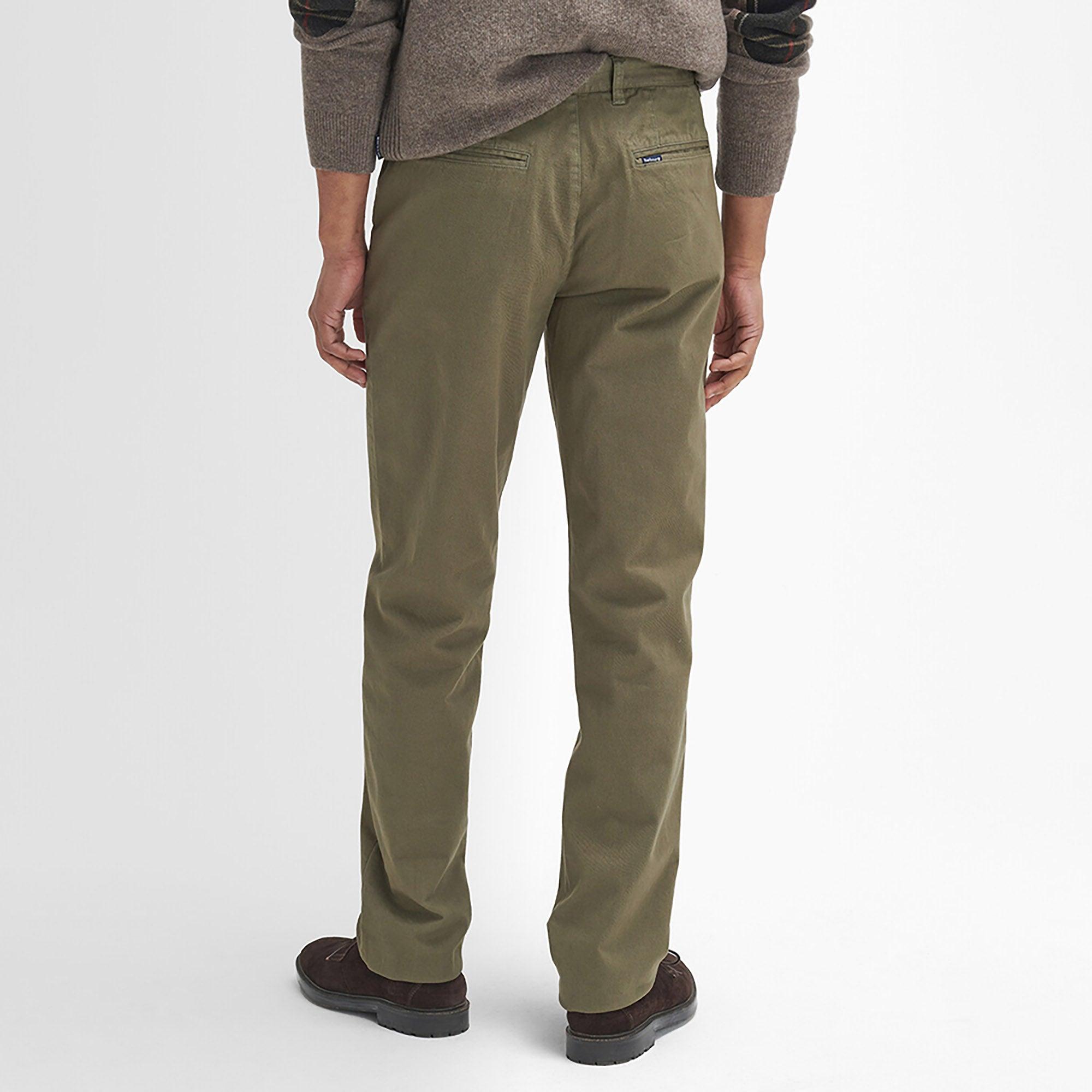Product image 4 of 7 of Barbour Men's Washed Stretch Tailored Trousers - Olive