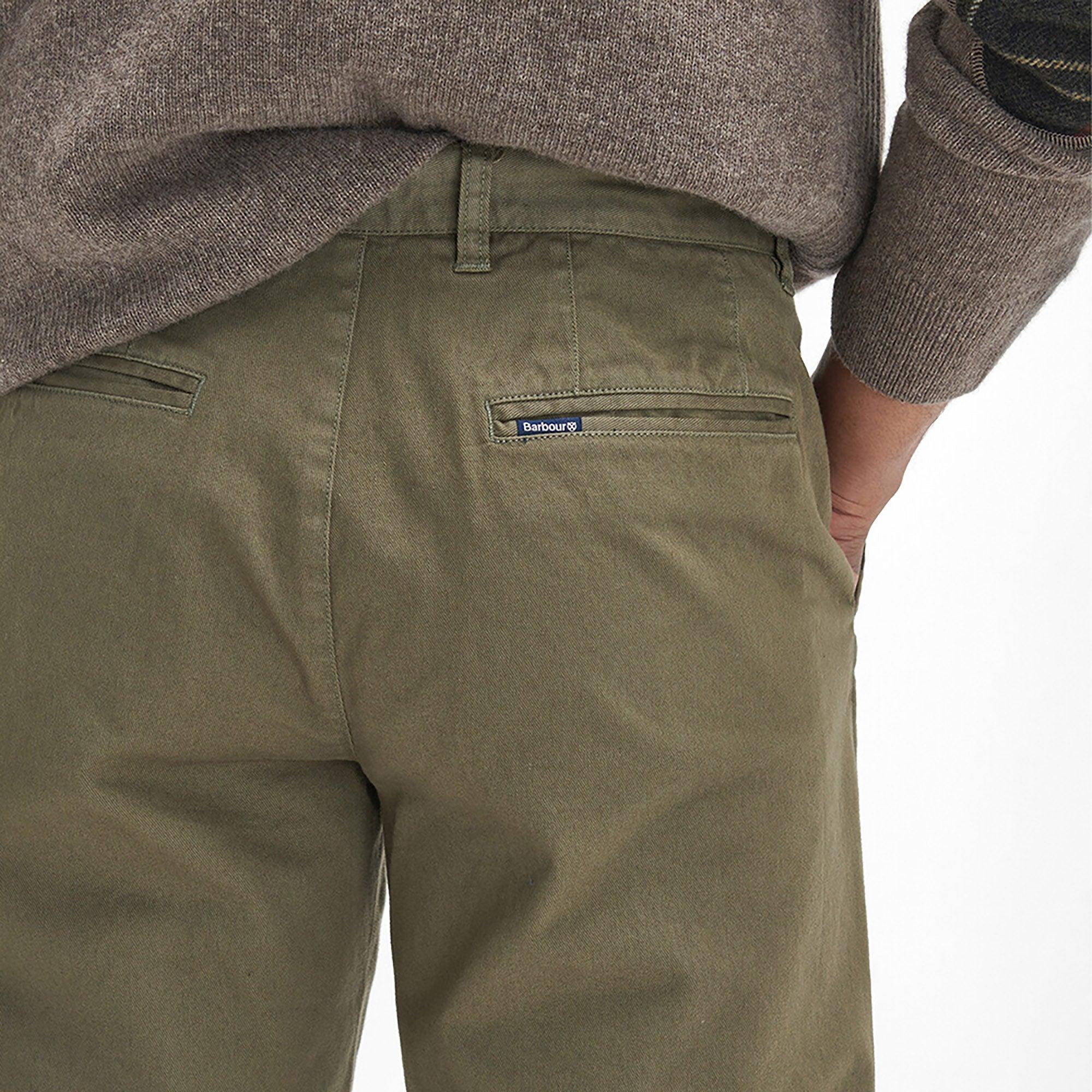 Product image 7 of 7 of Barbour Men's Washed Stretch Tailored Trousers - Olive