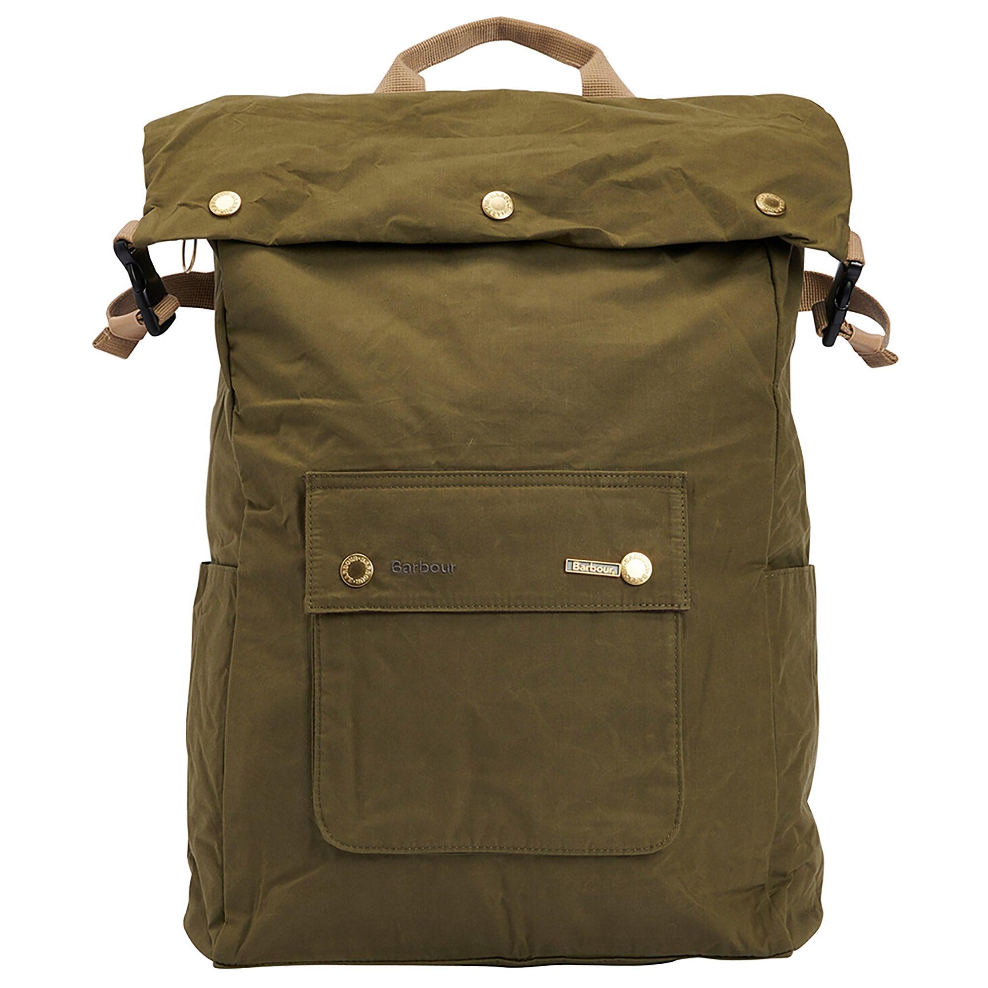 Product image 1 of 12 of Barbour Transport Foldover Backpack Bag - Dusky Green