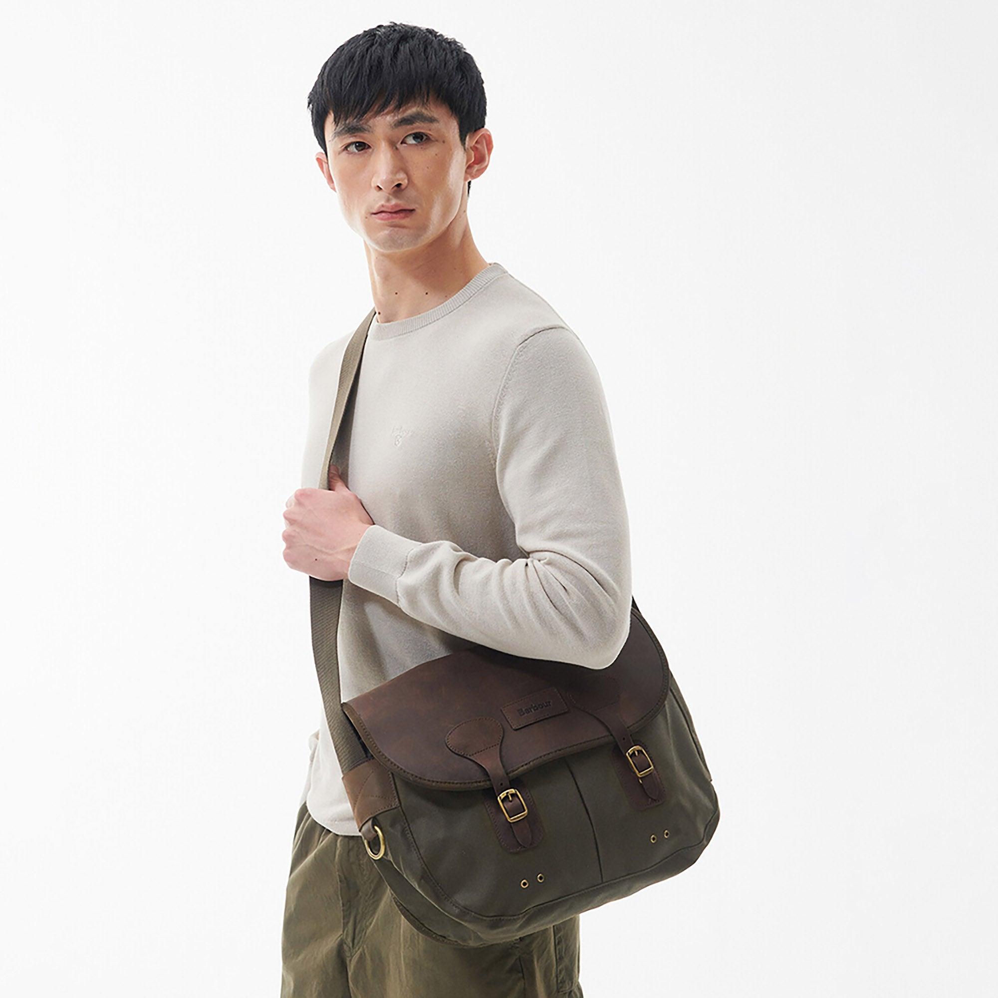Product image 2 of 8 of Barbour Wax Leather Tarras Bag - Olive