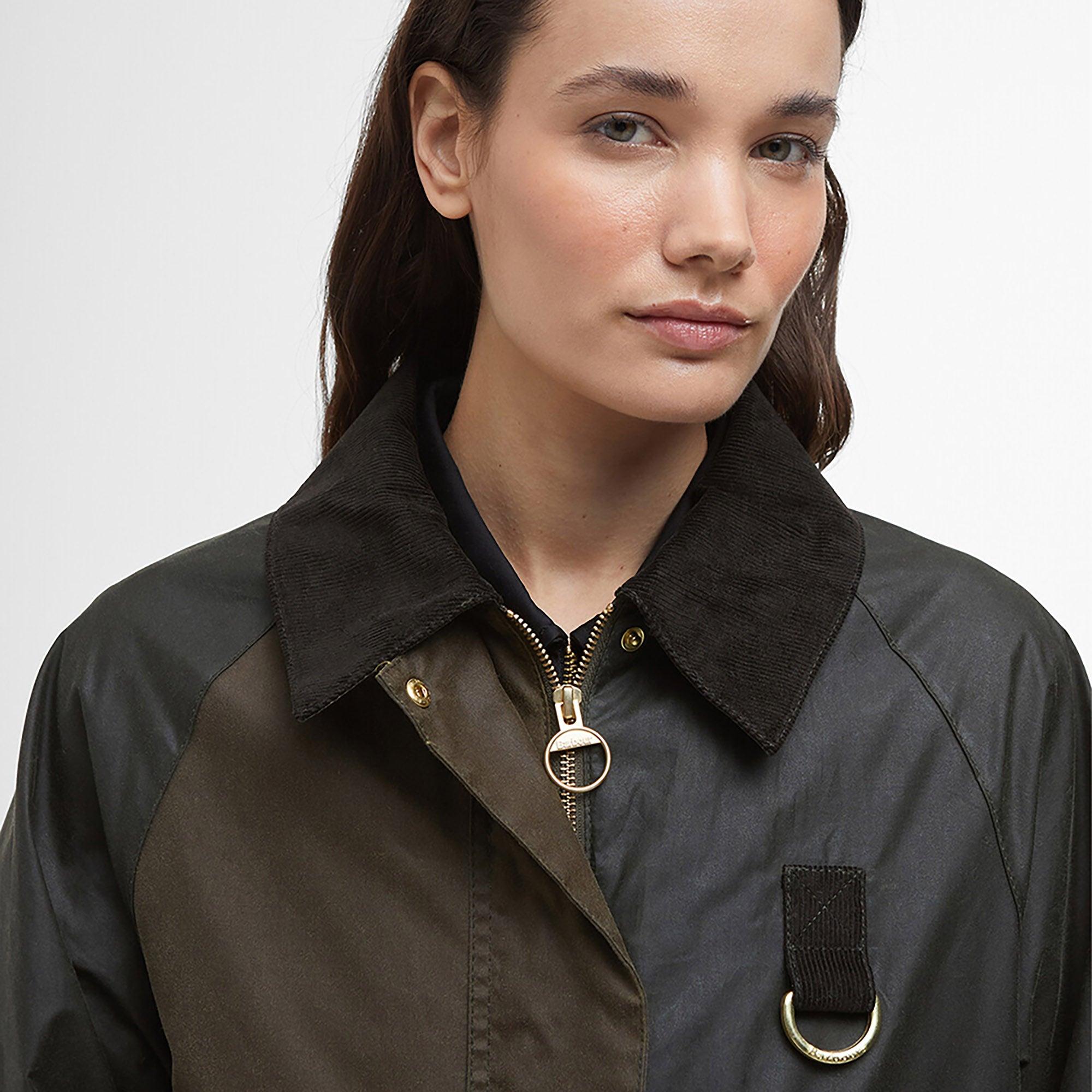 Product image 5 of 7 of Barbour Women's Alma Wax Jacket - Archive Olive/Black/Beech with Ancient Tartan