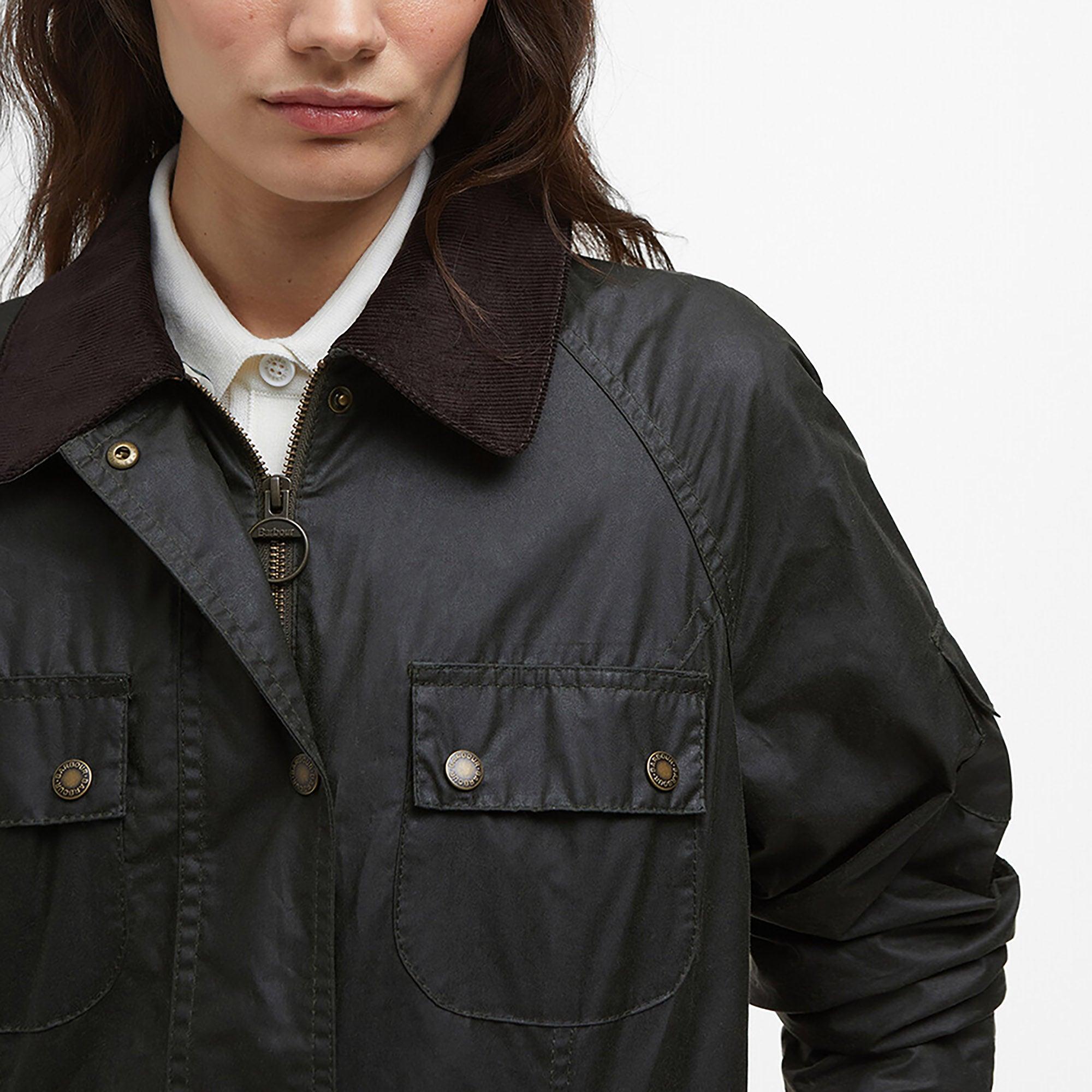Product image 5 of 9 of Barbour Women's Arlo Utility Wax Jacket - Archive Olive/Ancient Tartan