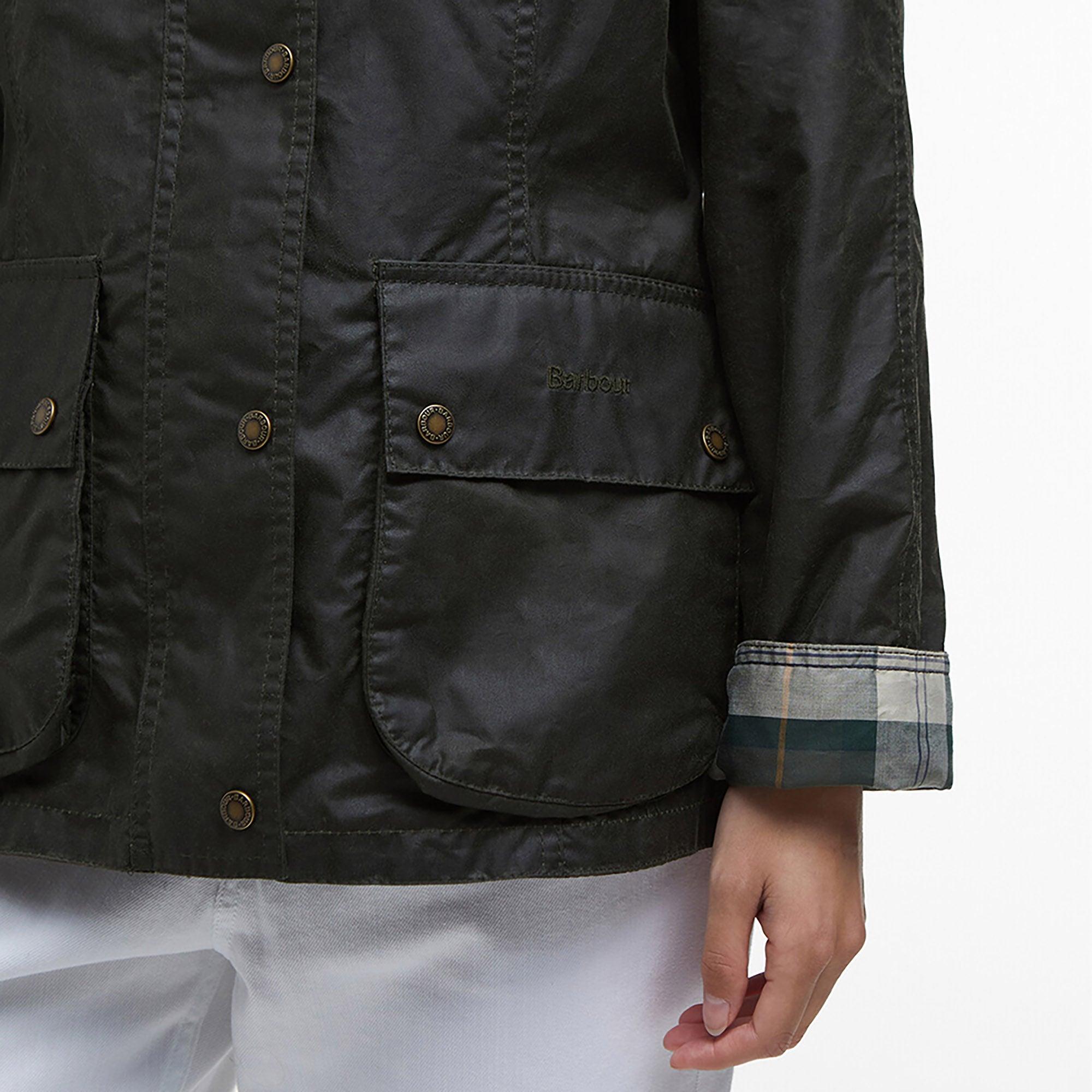 Product image 7 of 9 of Barbour Women's Arlo Utility Wax Jacket - Archive Olive/Ancient Tartan