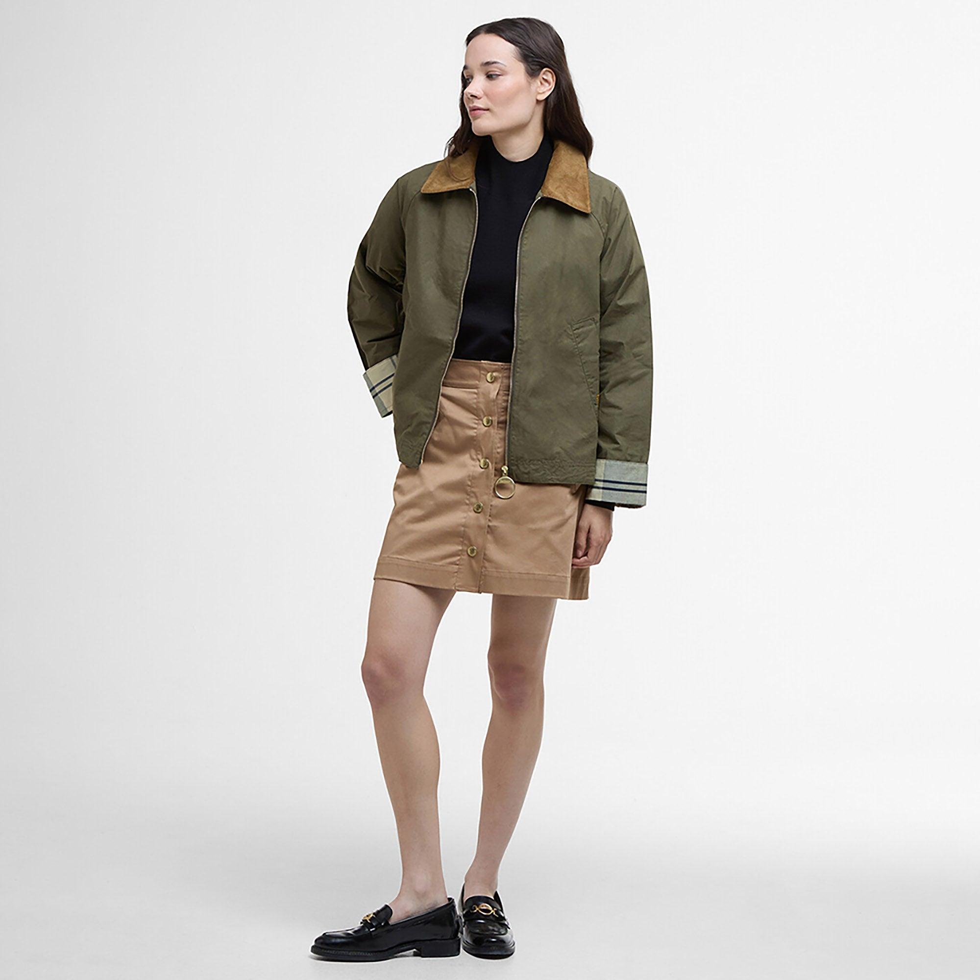 Product image 3 of 7 of Barbour Women's Caitlin Showerproof Jacket - Dusky Green/Ancient Tartan