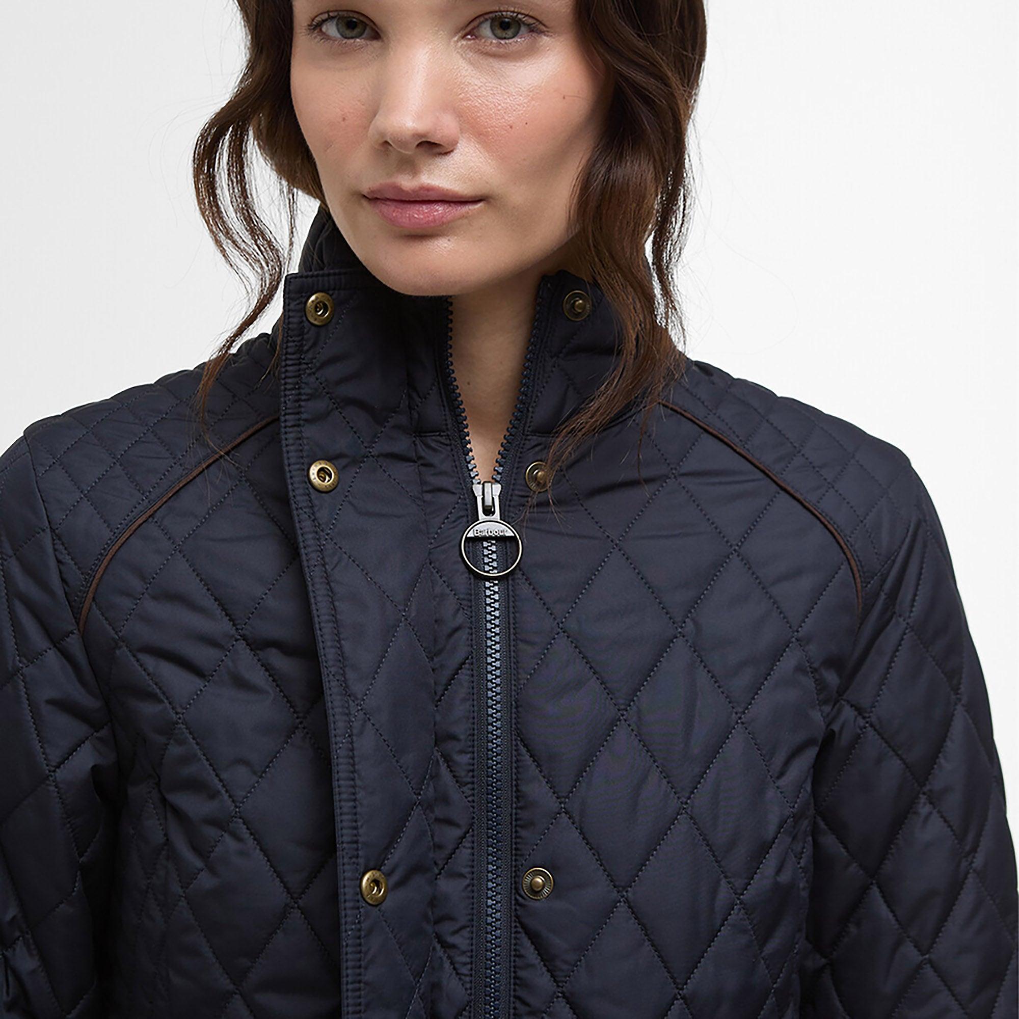 Product image 5 of 9 of Barbour Women's Crawford Cavalry Quilted Jacket - Dark Navy/Ancient Tartan