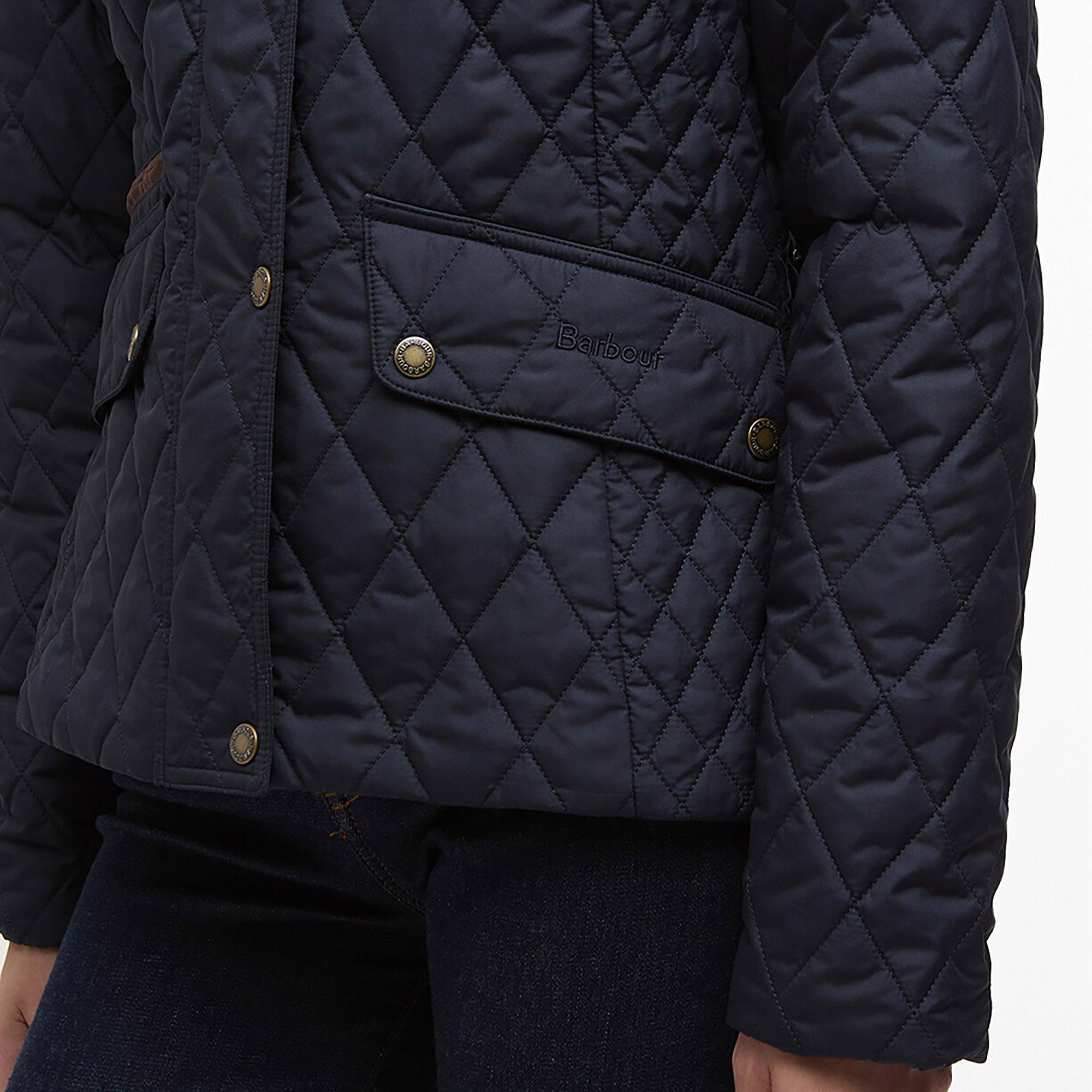 Product image 6 of 9 of Barbour Women's Crawford Cavalry Quilted Jacket - Dark Navy/Ancient Tartan
