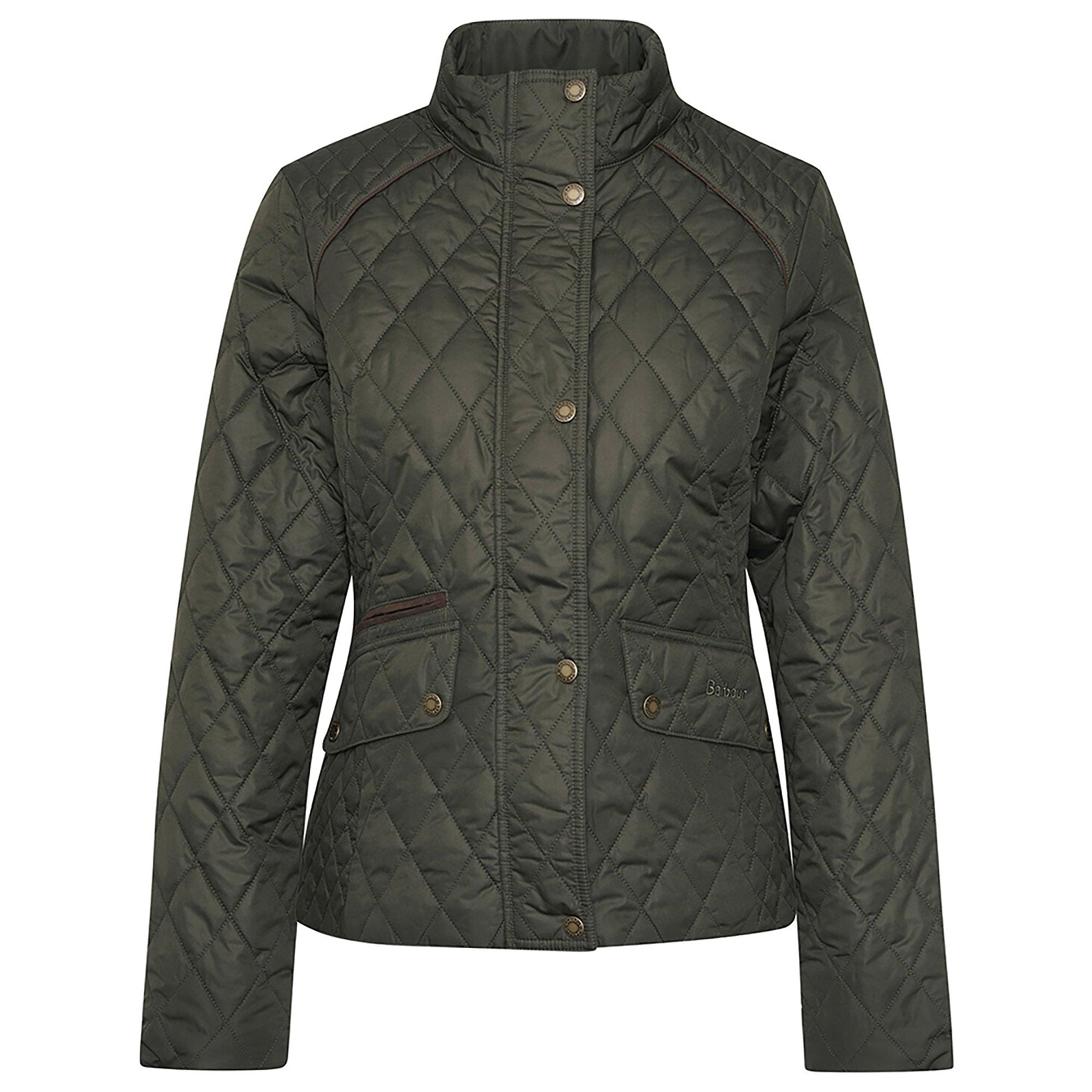 Product image 1 of 9 of Barbour Women's Crawford Cavalry Quilted Jacket - Olive/Ancient Tartan