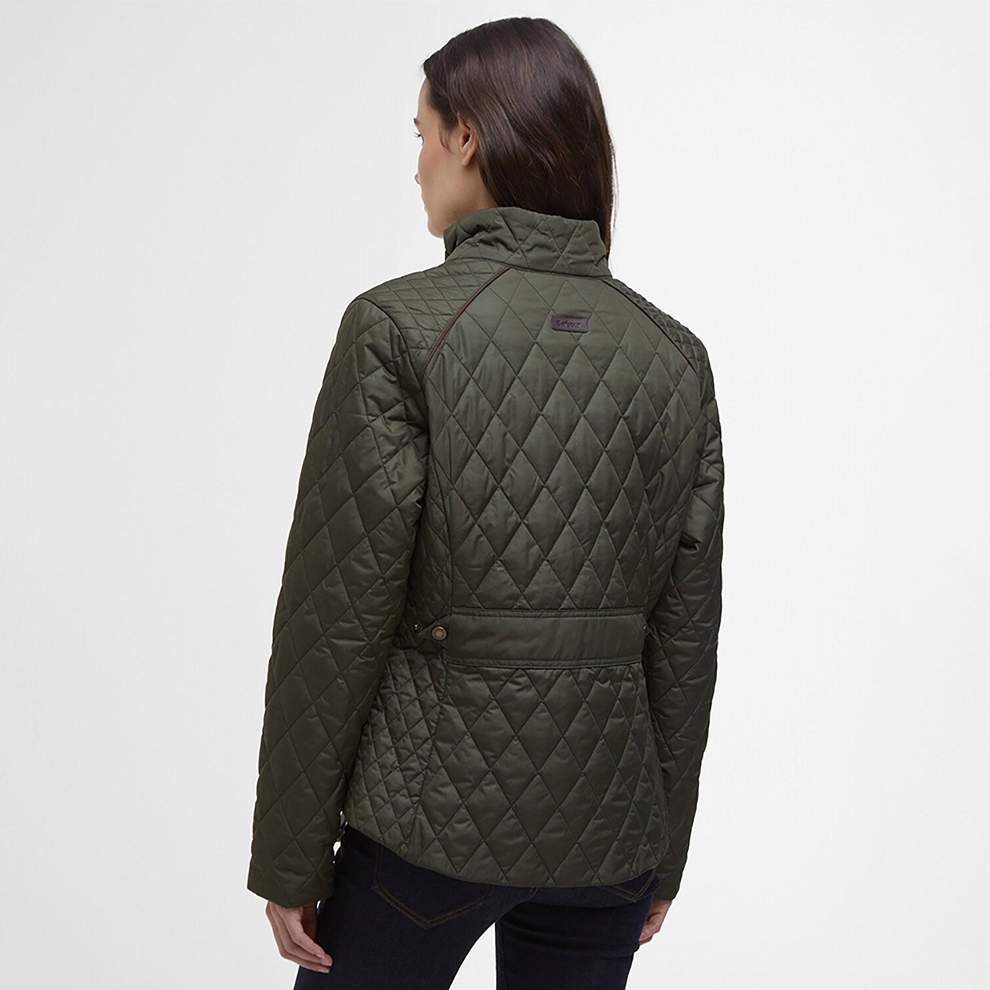 Product image 4 of 9 of Barbour Women's Crawford Cavalry Quilted Jacket - Olive/Ancient Tartan