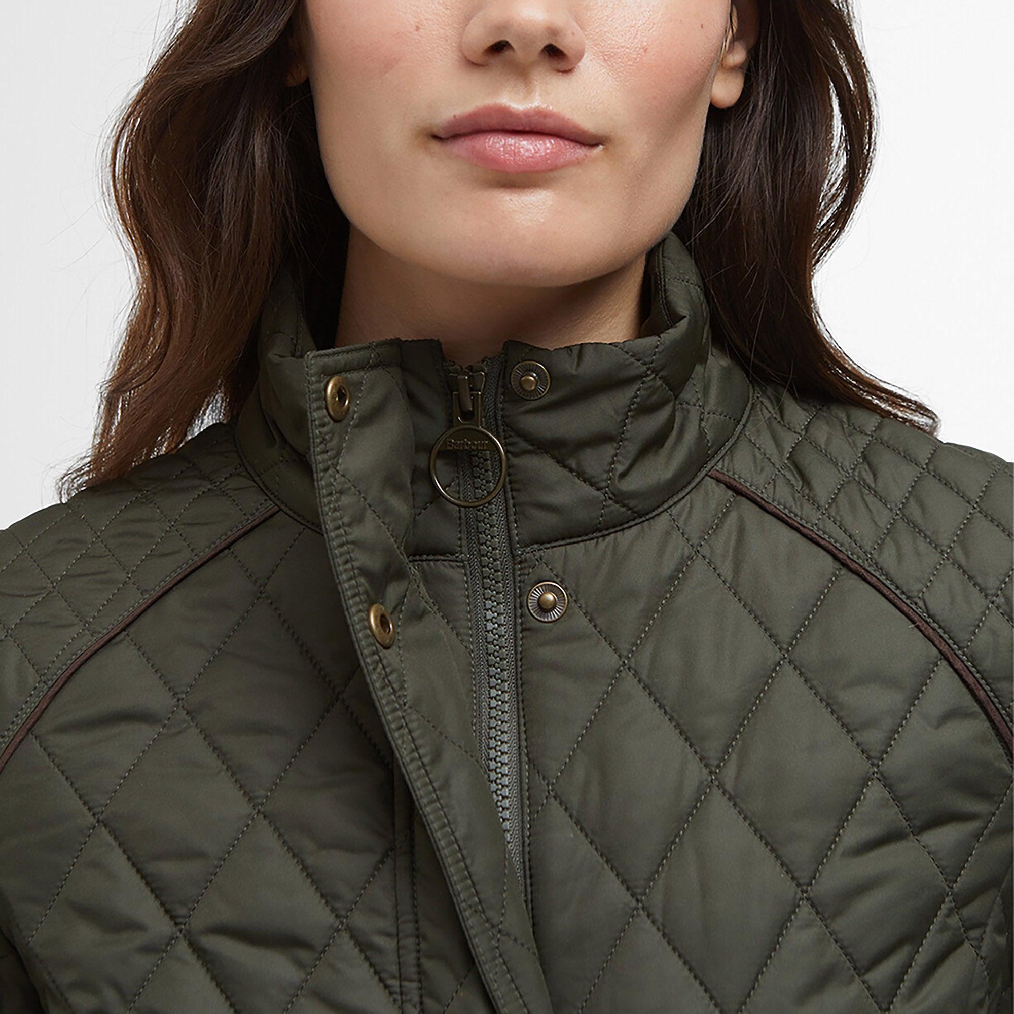 Product image 5 of 9 of Barbour Women's Crawford Cavalry Quilted Jacket - Olive/Ancient Tartan