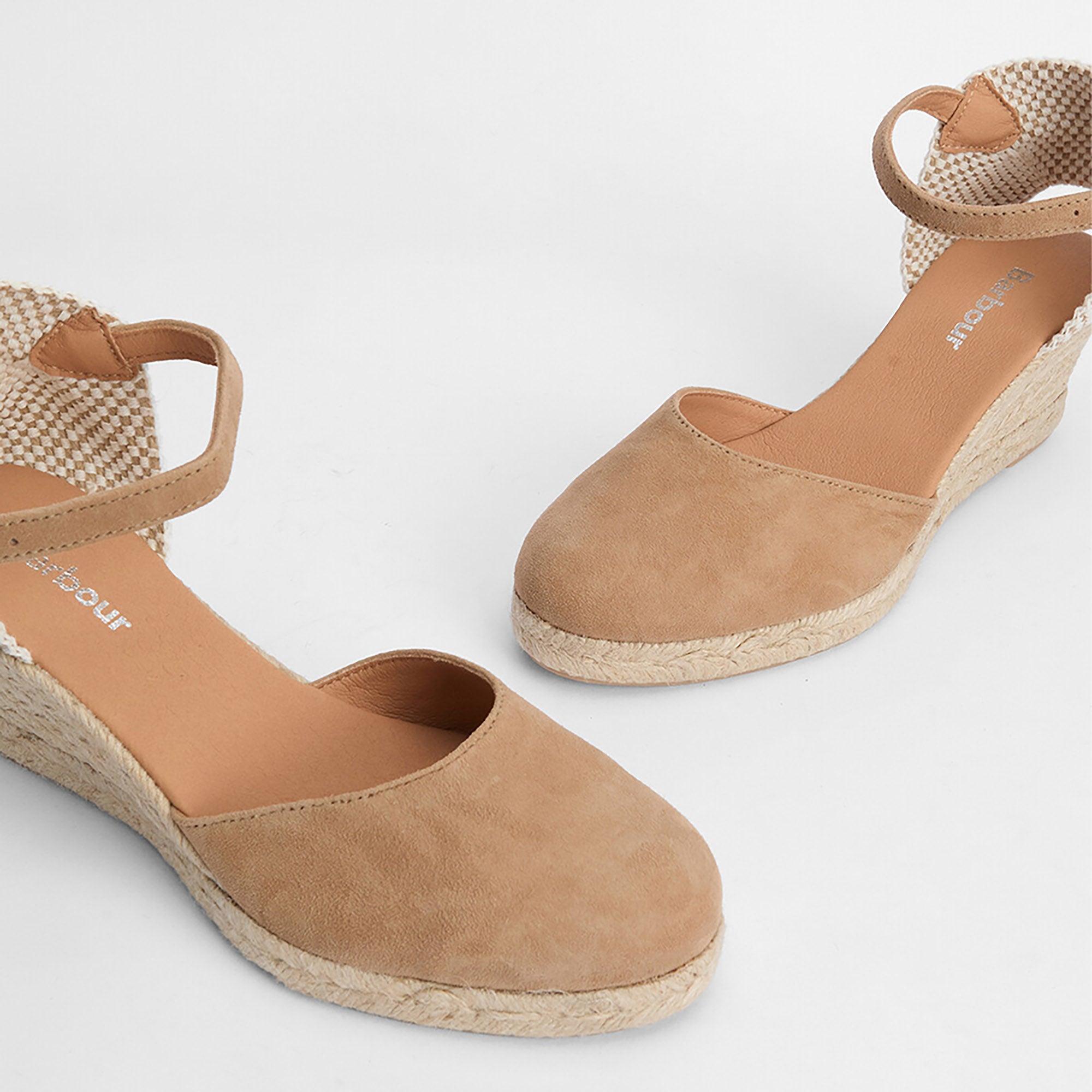 Product image 5 of 6 of Barbour Women's Elder Wedge Espadrilles - Tan Suede