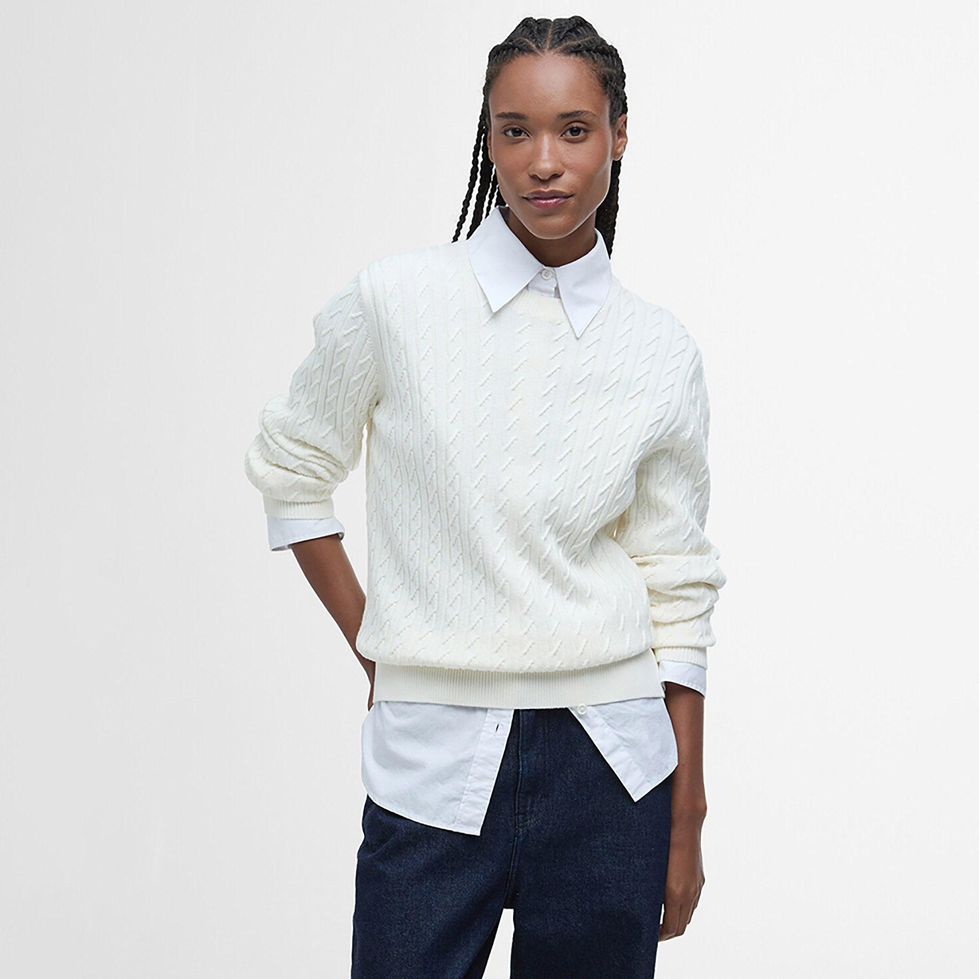 Product image 2 of 7 of Barbour Women's Hartland Crew Knitted Jumper - Cloud