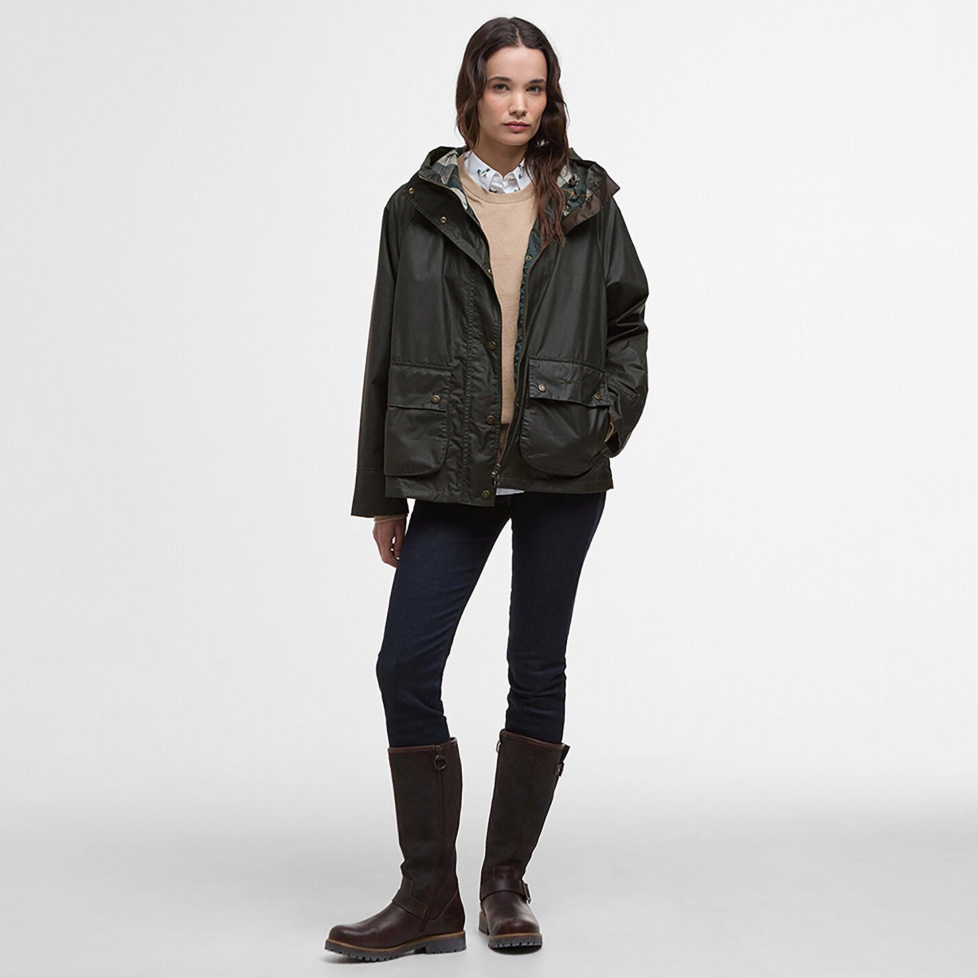 Product image 3 of 8 of Barbour Women's Hollies Wax Jacket - Archive Olive/Ancient Tartan