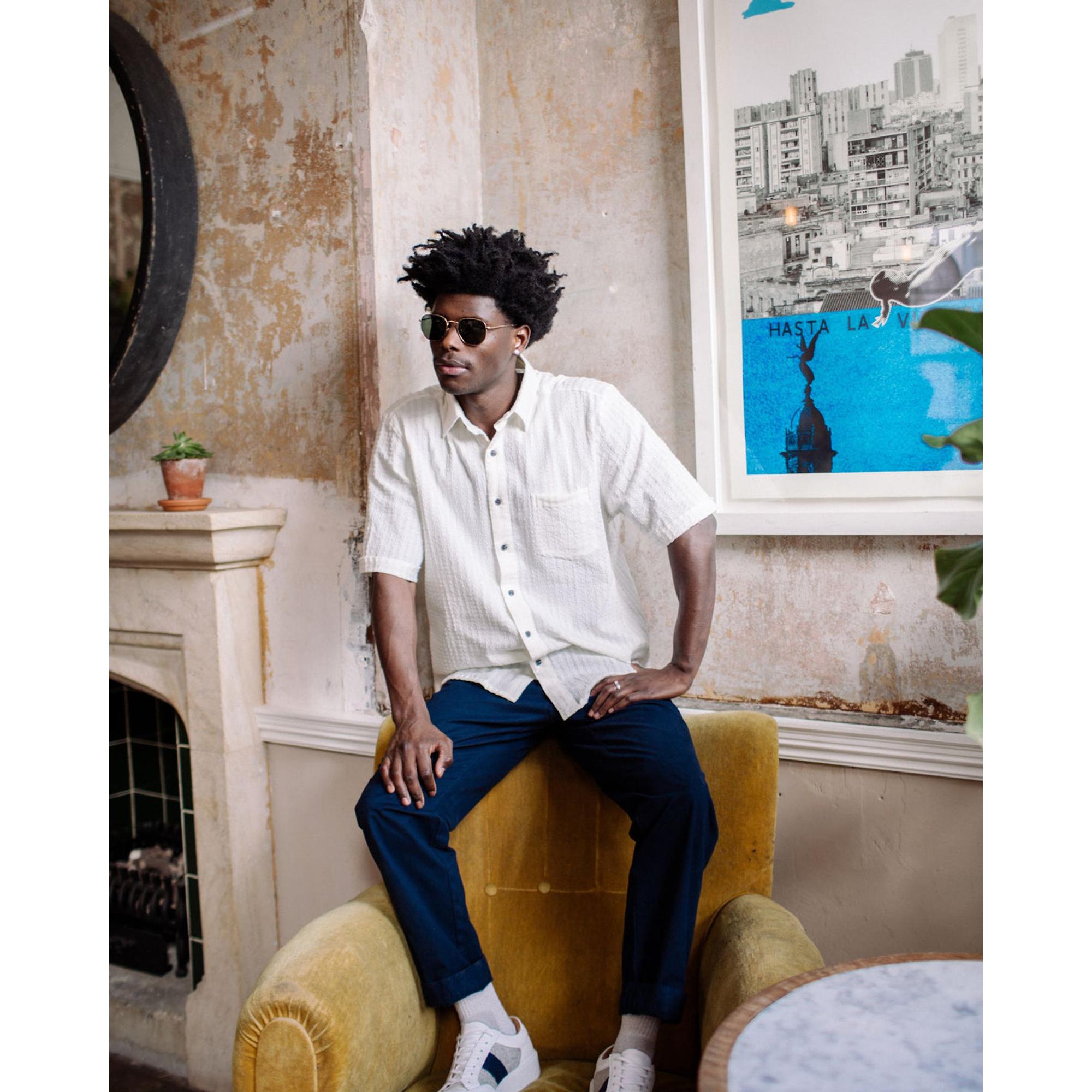 Product image 8 of 8 of Peregrine Men's Made In England Beach Shirt - White Stripe