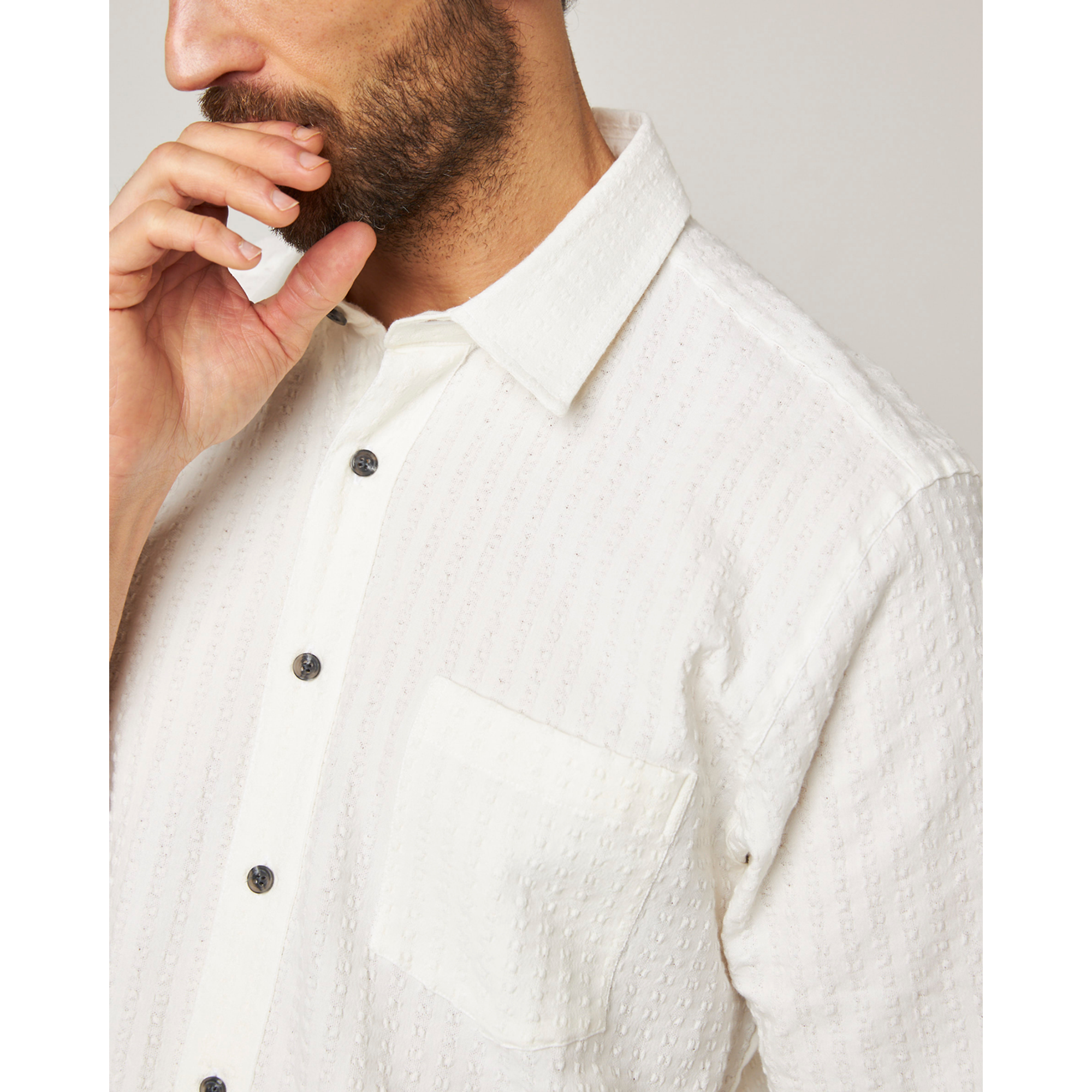 Product image 7 of 8 of Peregrine Men's Made In England Beach Shirt - White Stripe