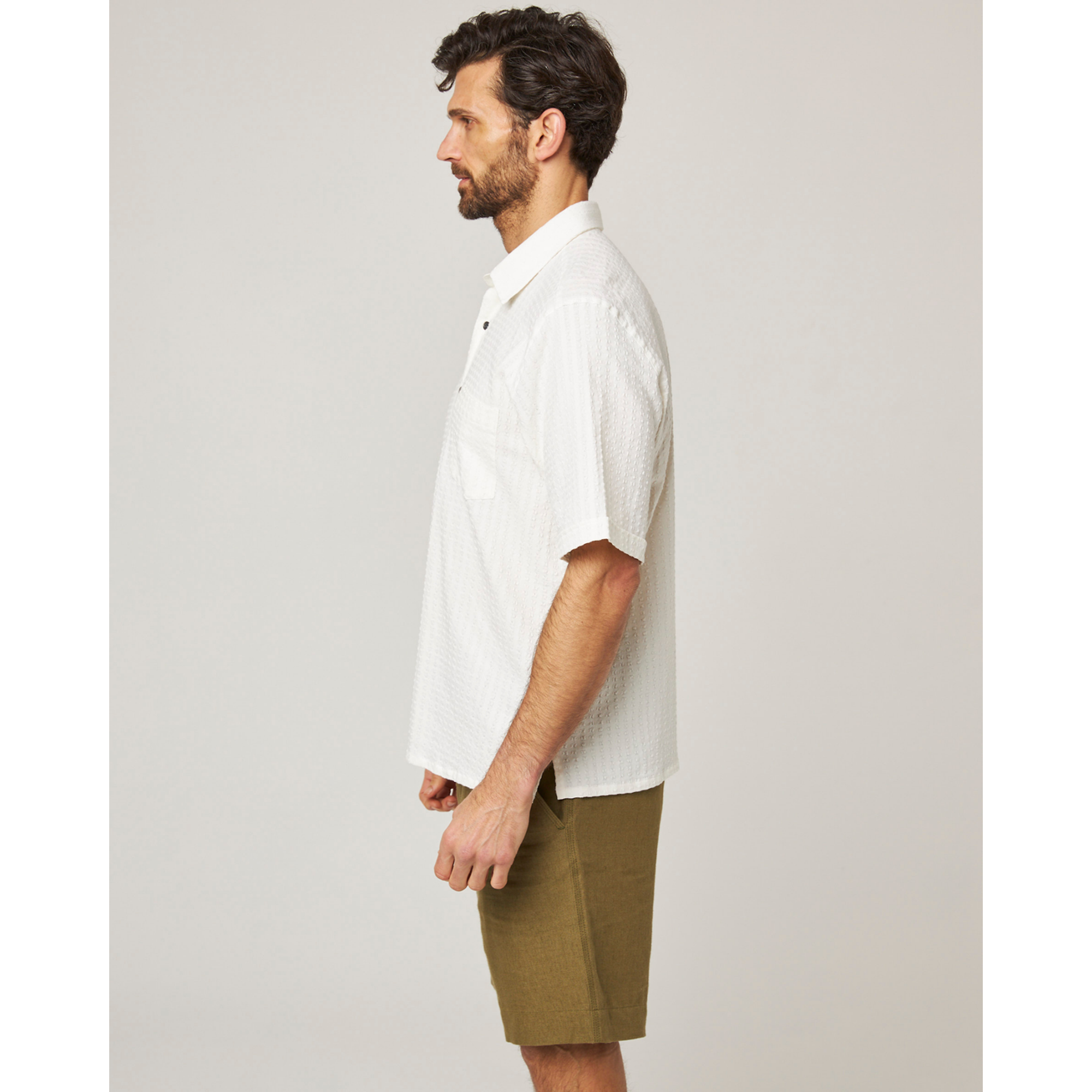 Product image 4 of 8 of Peregrine Men's Made In England Beach Shirt - White Stripe