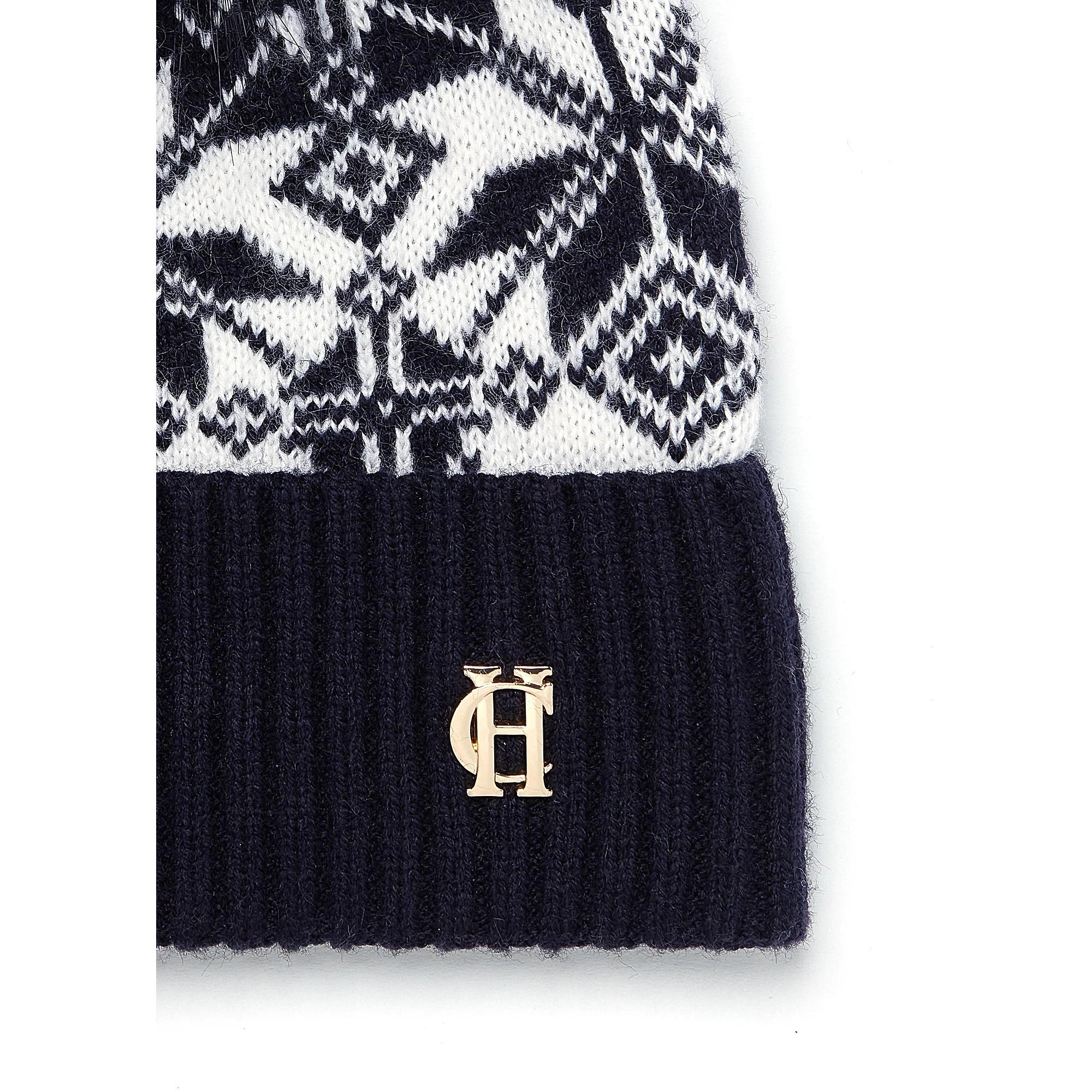 Product image 2 of 4 of Holland Cooper Beatrice Beanie Bobble Hat - Ink Navy Cream