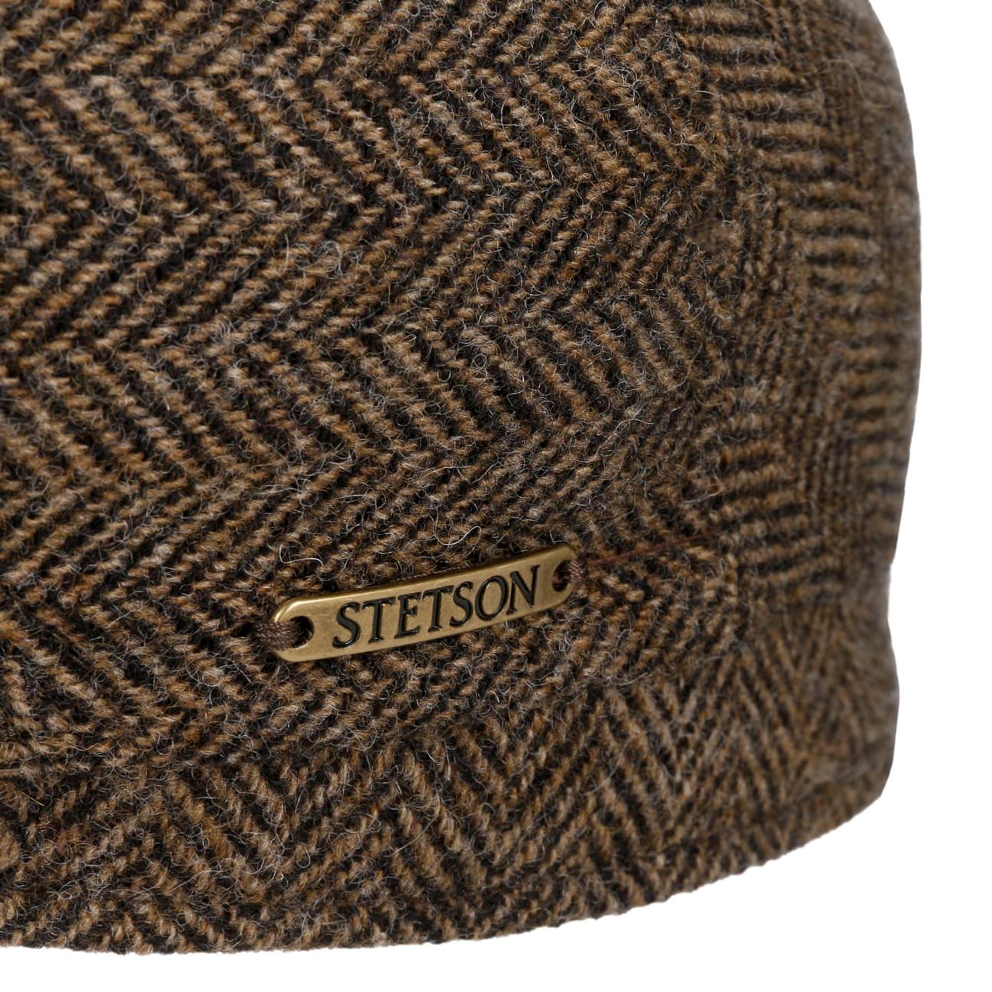 Product image 4 of 4 of Stetson Belfast Driver Classic Wool Herringbone Flat Cap - Brown Melange