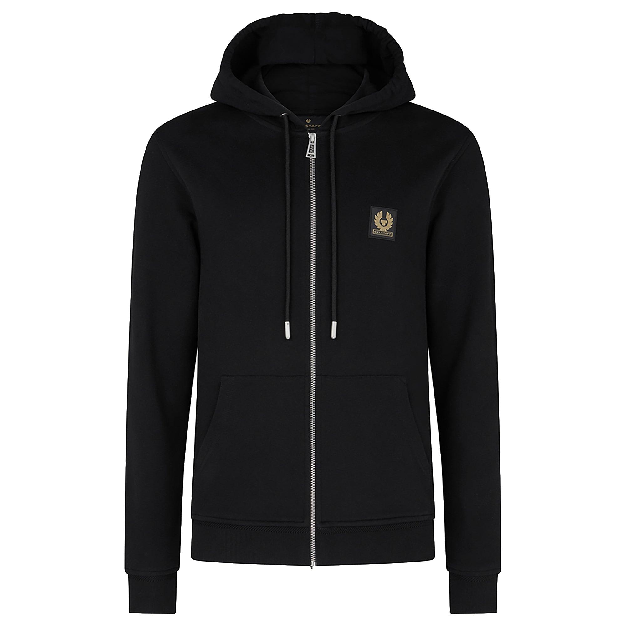 Product image 1 of 3 of Belstaff Men's Cotton Fleece Full Zip Hoodie - Black