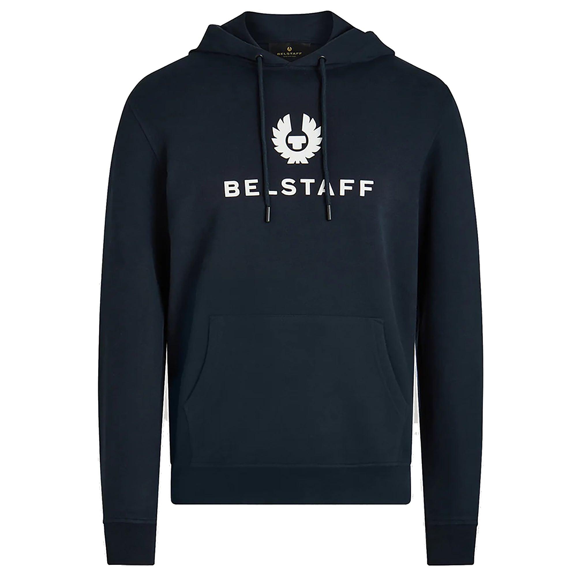 Product image 1 of 4 of Belstaff Men's Cotton Fleece Signature Hoodie - Dark Ink