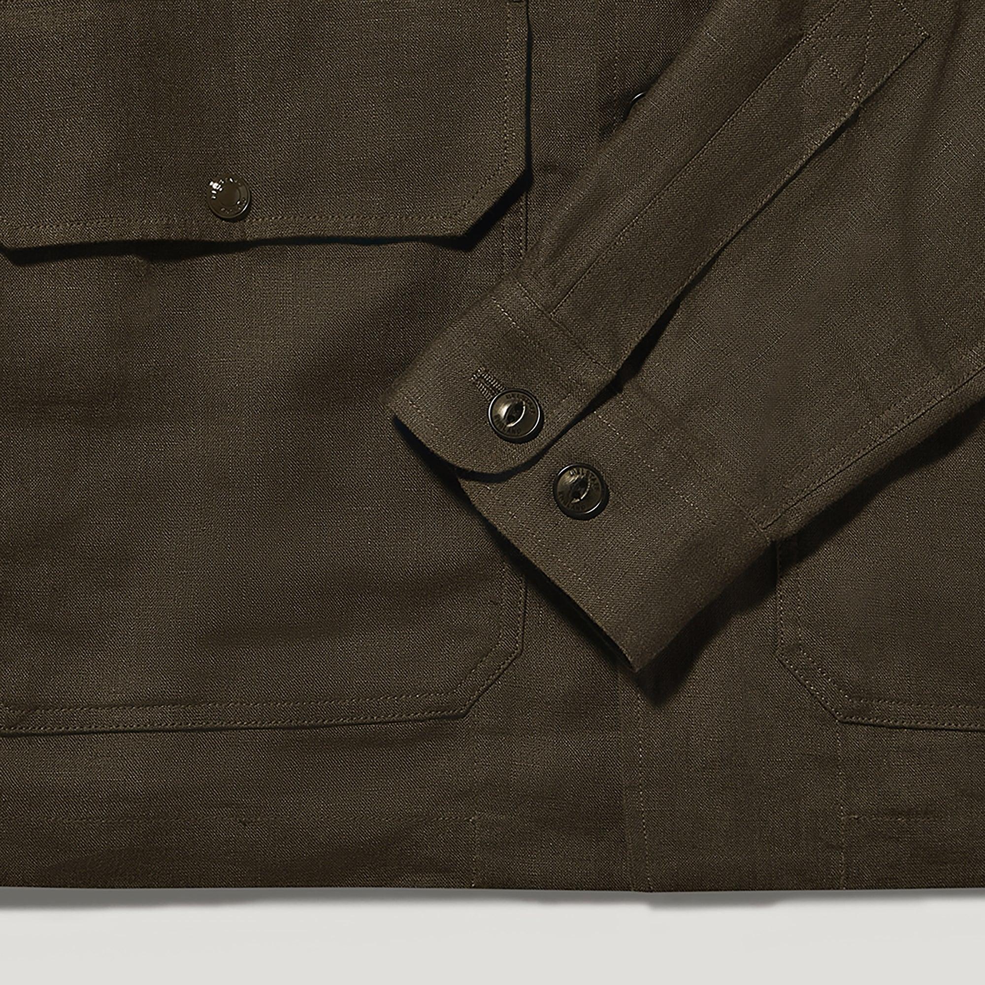 Product image 3 of 4 of Belstaff Men's Tumbled Linen Forge Overshirt - Army Olive