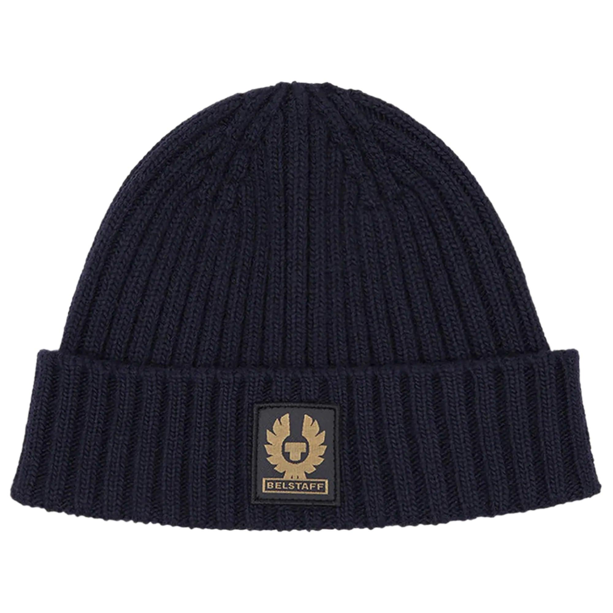 Product image 1 of 4 of Belstaff Men's Lambswool Watch Beanie Hat - Dark Navy