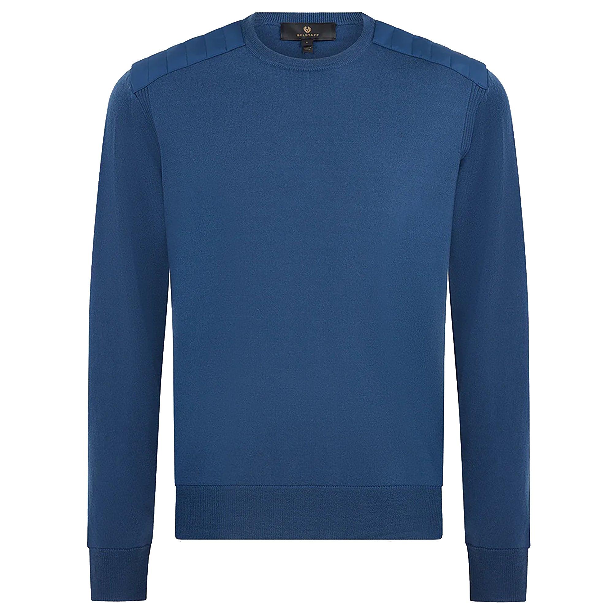 Product image 1 of 3 of Belstaff Men's Merino Wool Kerrigan Crew Neck Jumper - Insignia Blue