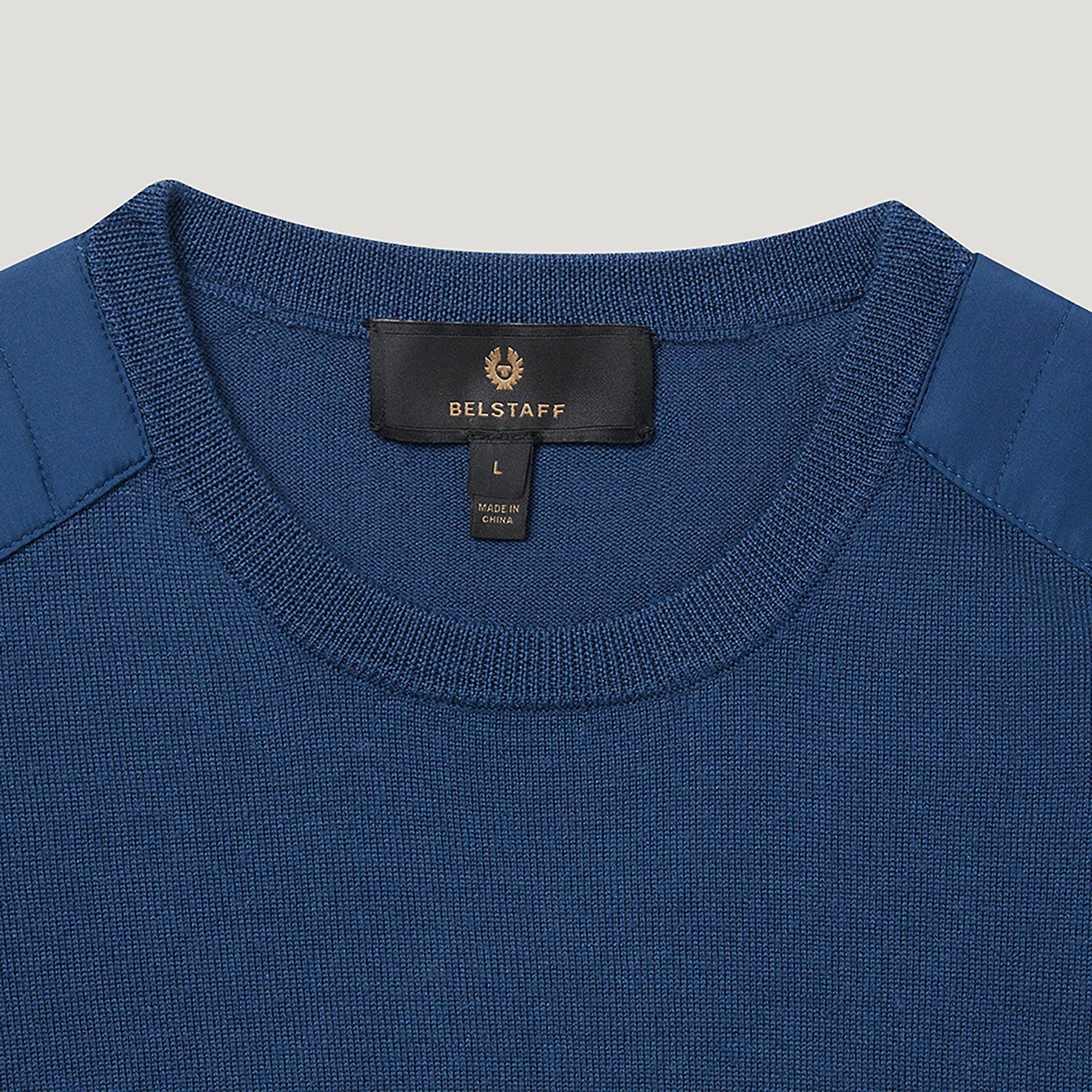 Product image 2 of 3 of Belstaff Men's Merino Wool Kerrigan Crew Neck Jumper - Insignia Blue