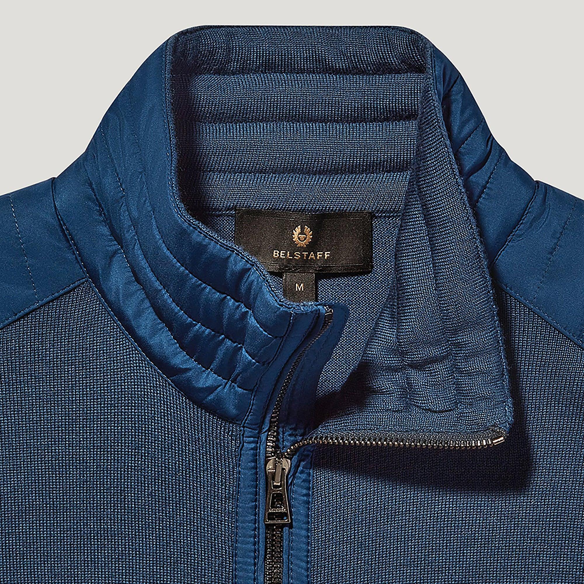 Product image 2 of 4 of Belstaff Men's Merino Wool Kilmington Quarter Zip Jumper - Insignia Blue