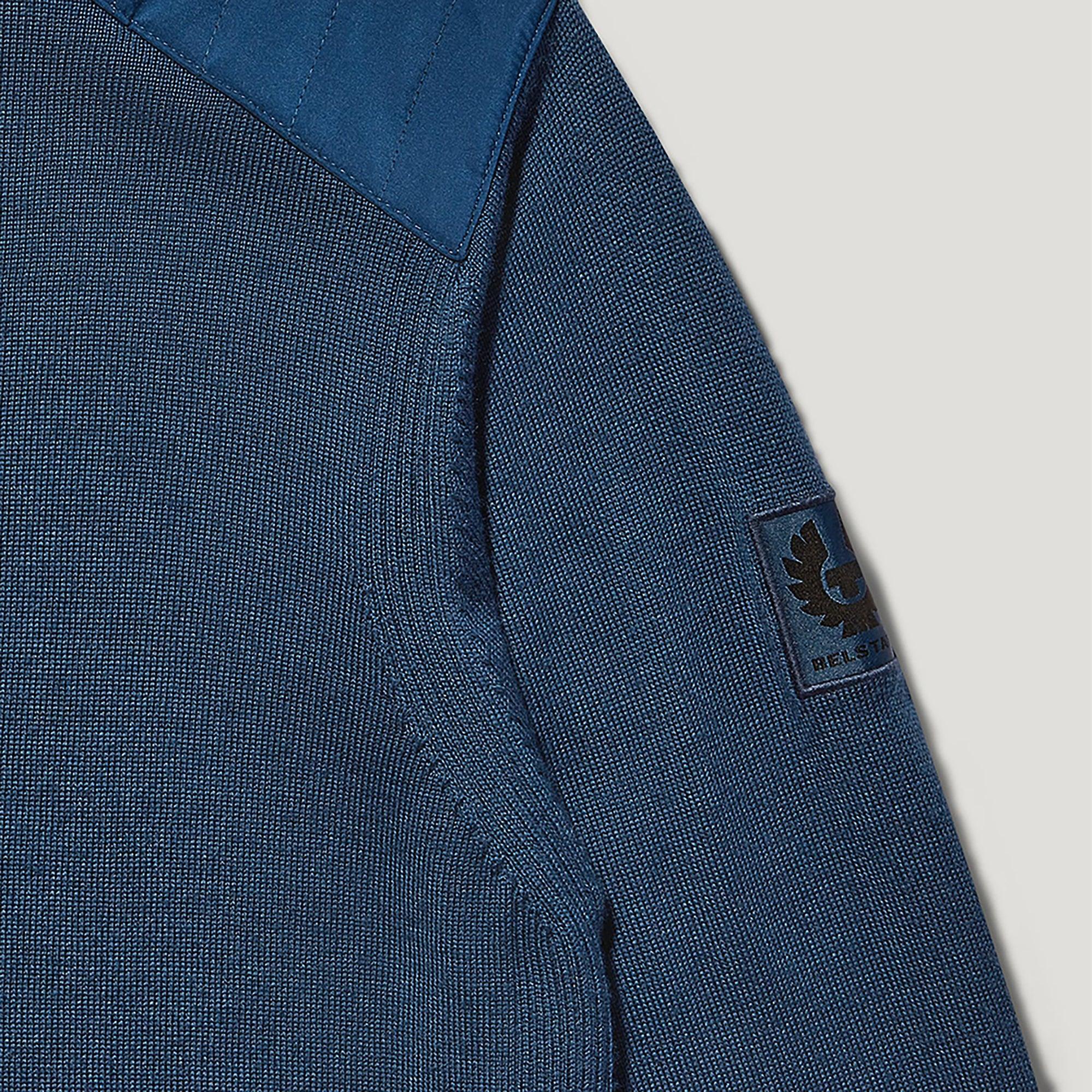 Product image 3 of 4 of Belstaff Men's Merino Wool Kilmington Quarter Zip Jumper - Insignia Blue