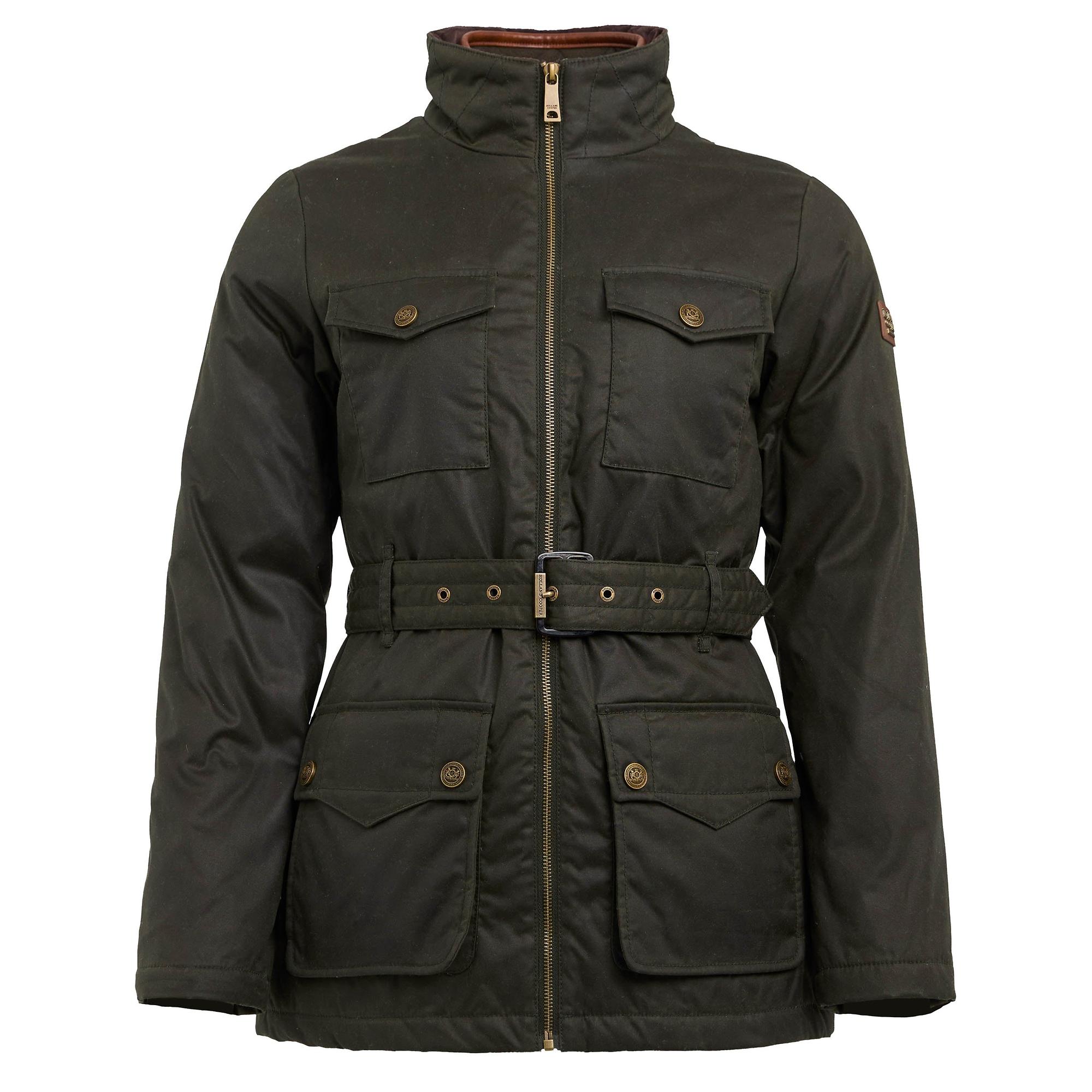 Product image 1 of 11 of Holland Cooper Women's Belted Waxed Jacket - Dark Olive
