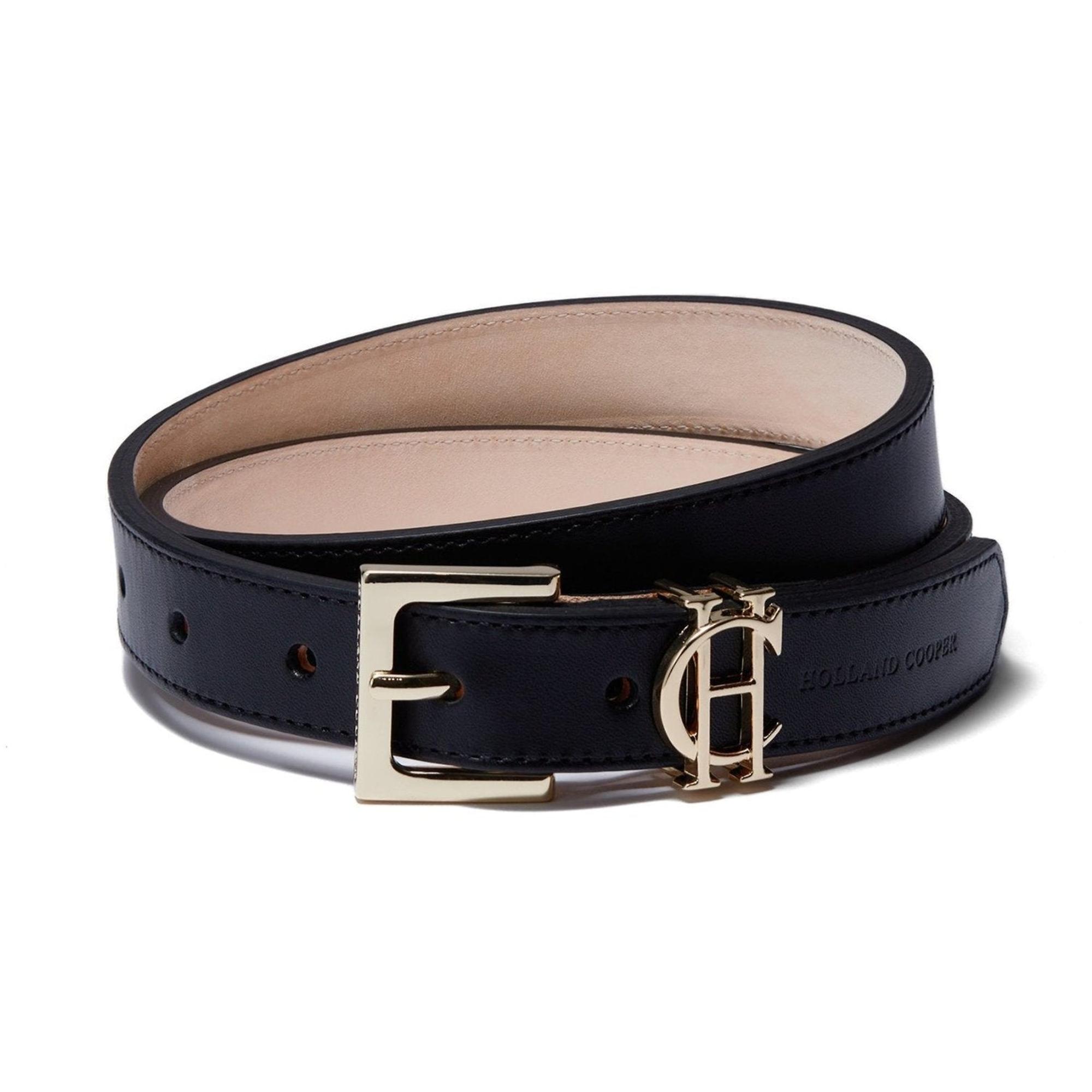 Product image 1 of 4 of Holland Cooper Women's HC Slim Logo Belt - Black