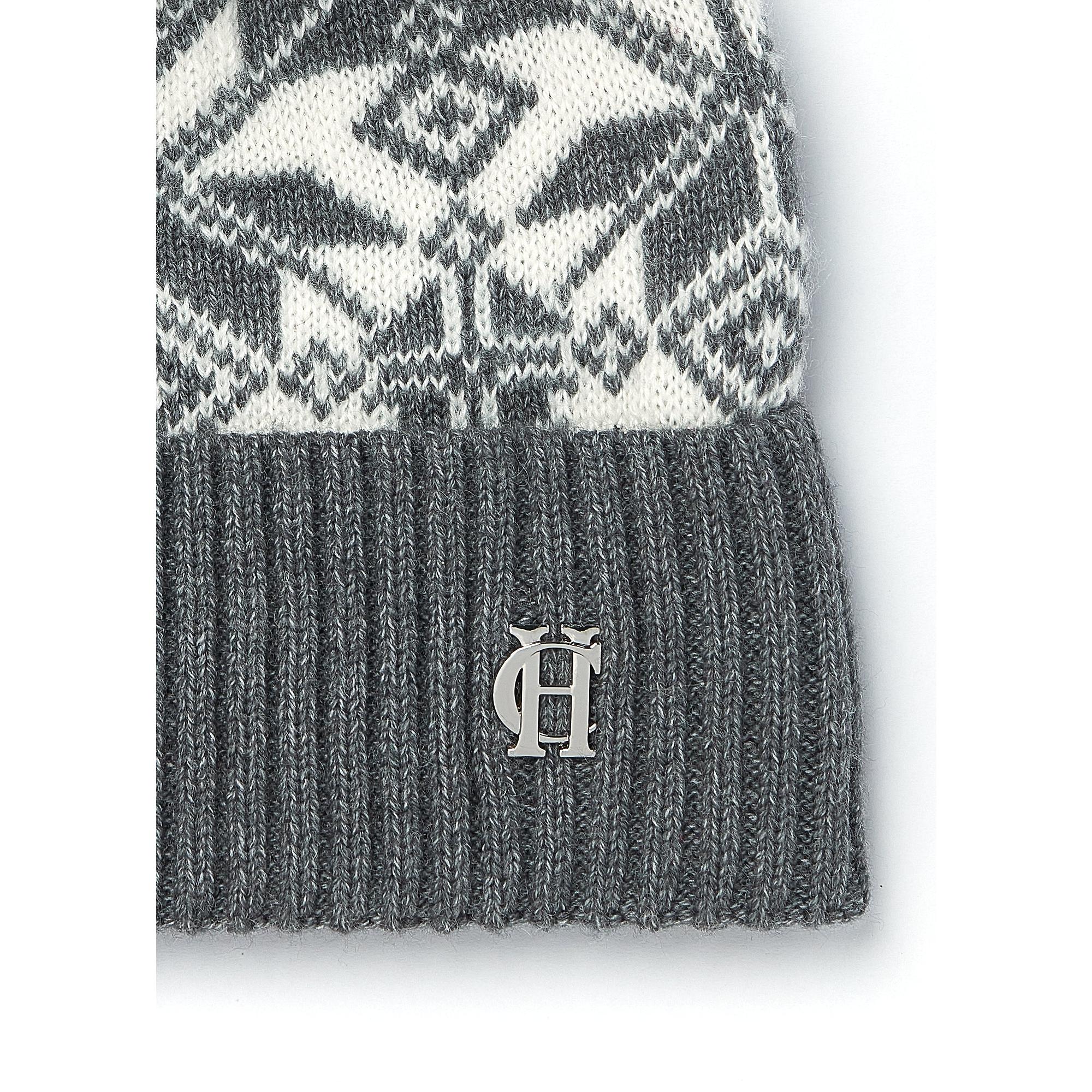 Product image 2 of 4 of Holland Cooper Beatrice Beanie Bobble Hat - Grey Marl Cream