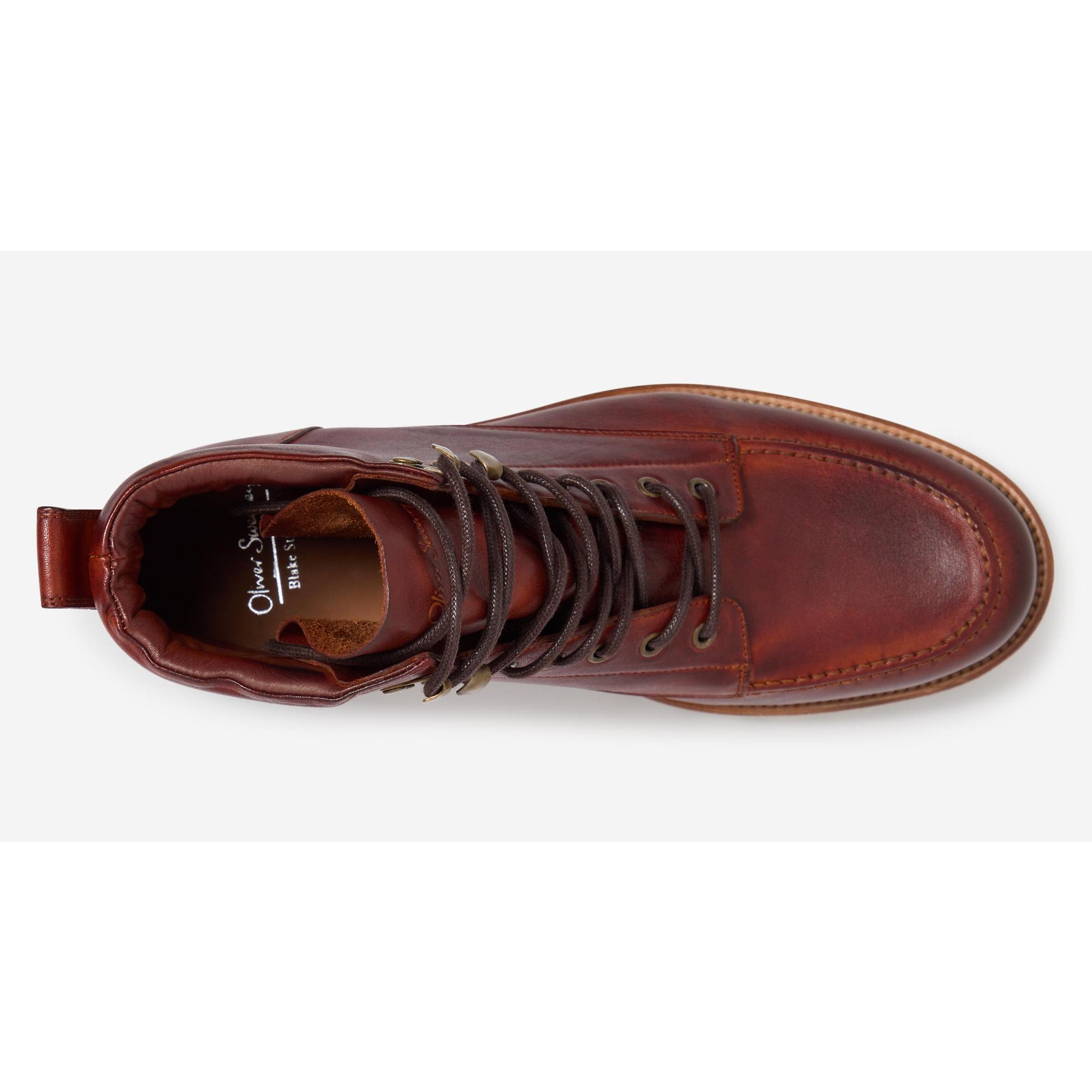 Product image 4 of 5 of Oliver Sweeney Men's Bolhas Dip Dyed Calf Leather Moc Toe Boots - Tan