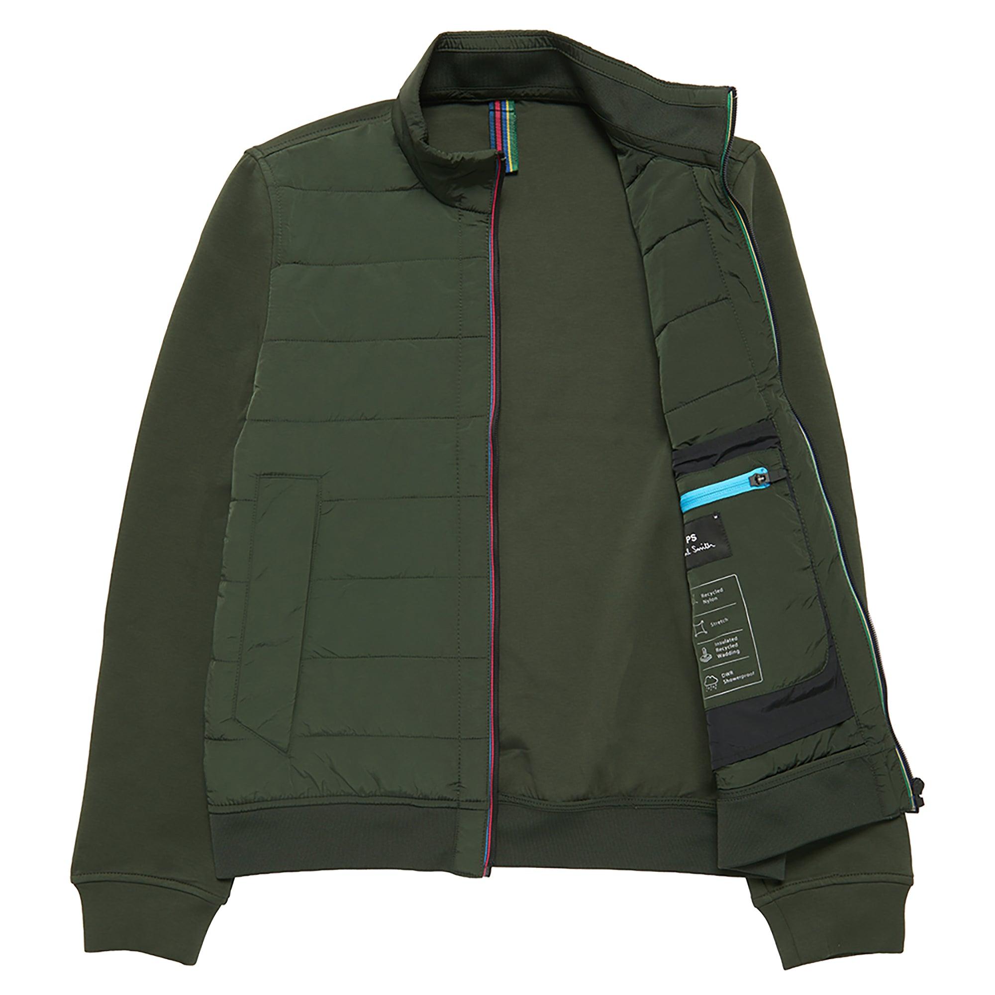 Product image 2 of 4 of Paul Smith Men's Sports Stripe Fibre Down Jacket - Green