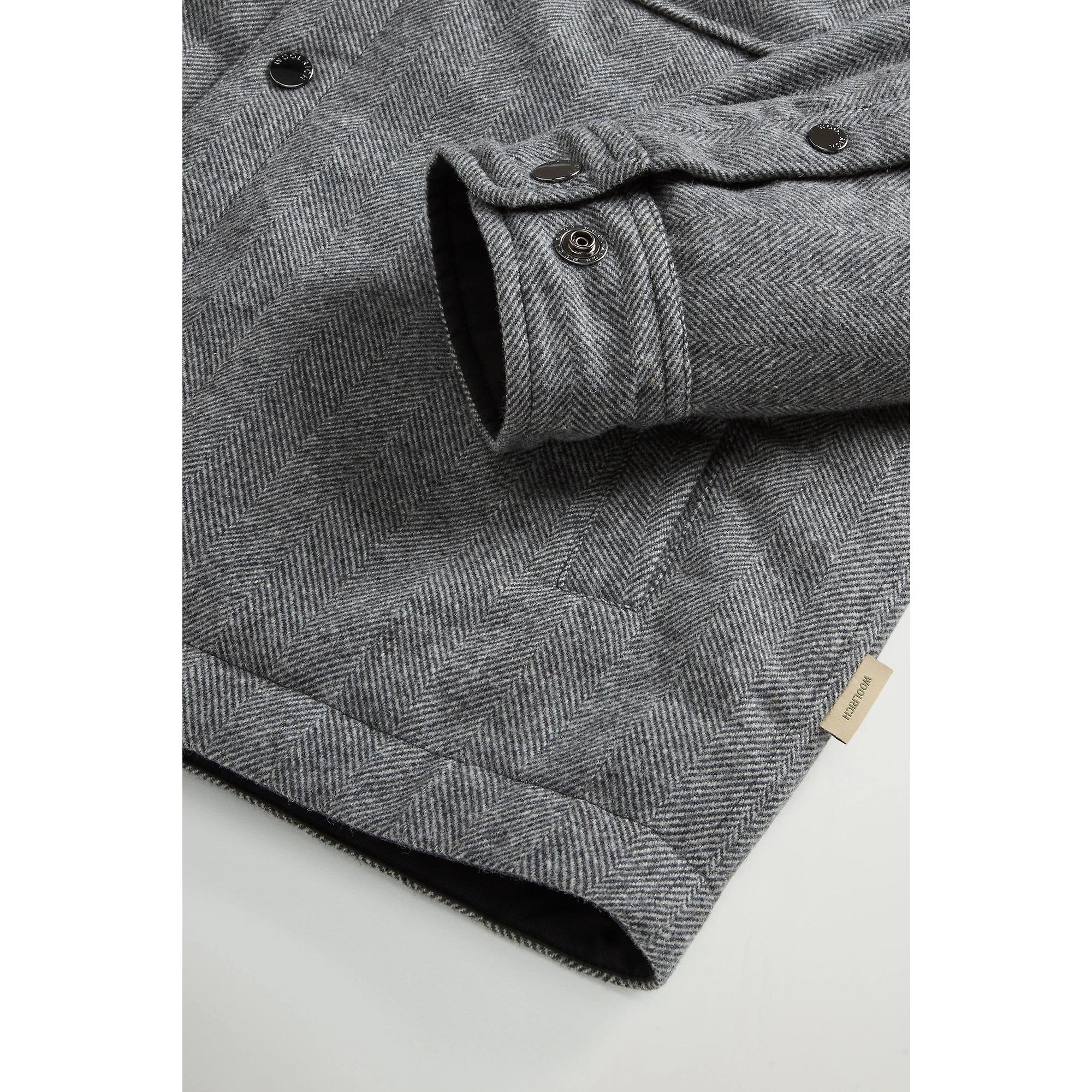 Product image 7 of 8 of Woolrich Men's Wool Check Alaskan Shirt Jacket - Herringbone Grey