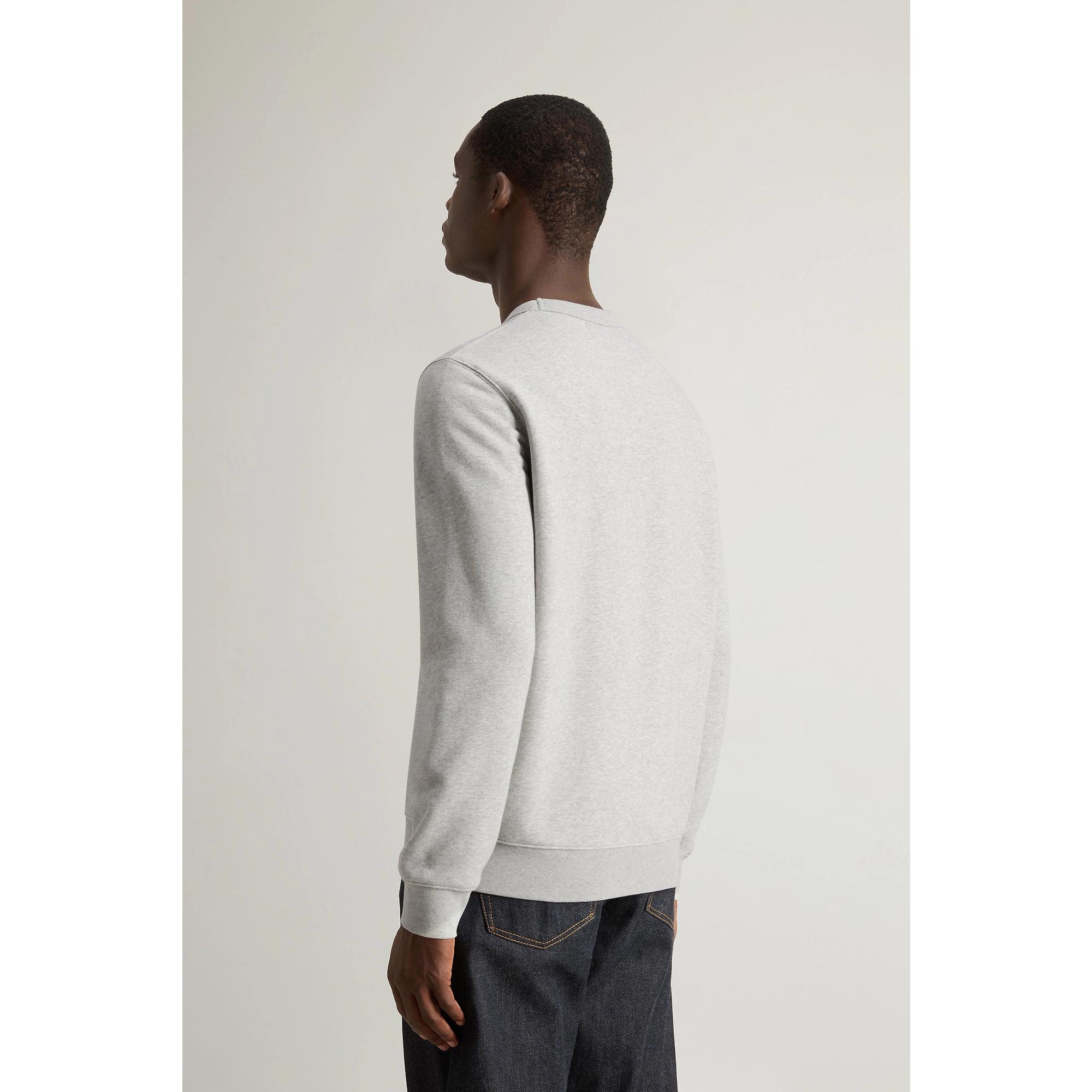 Product image 3 of 8 of Woolrich Men's Logo Script Cotton Fleece Crewneck - Light Grey Melange