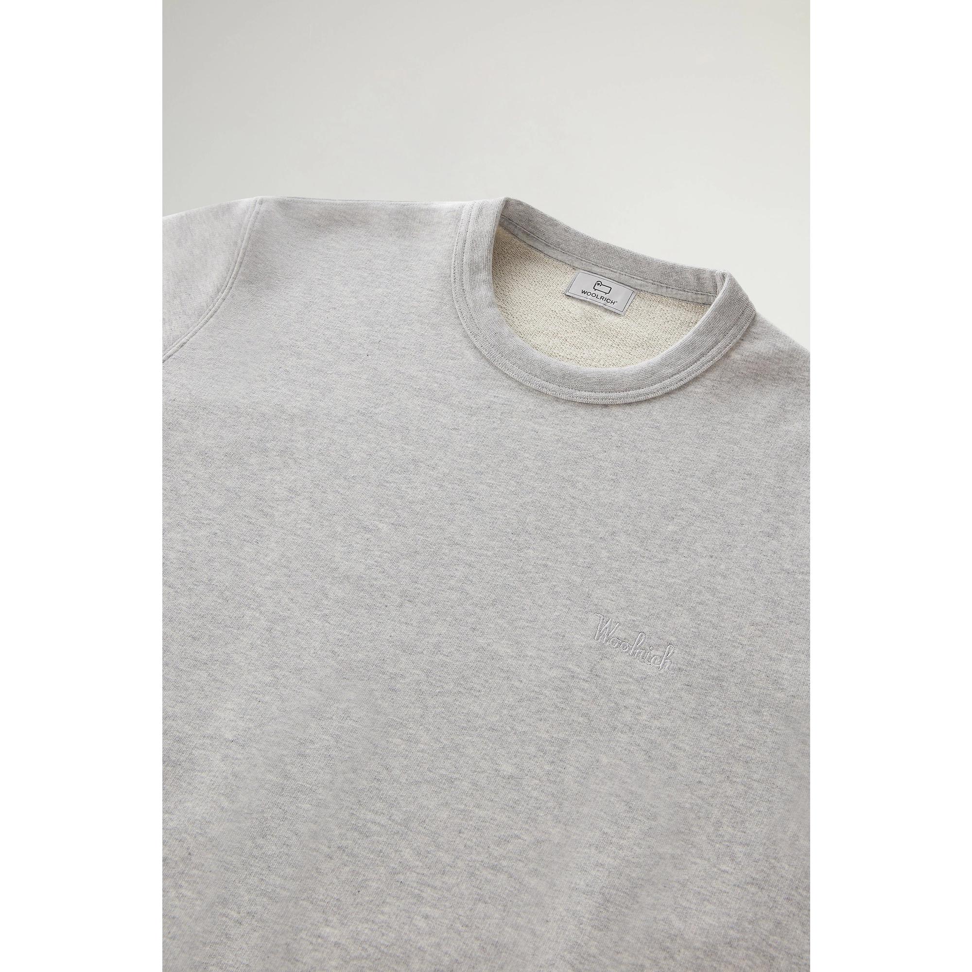 Product image 7 of 8 of Woolrich Men's Logo Script Cotton Fleece Crewneck - Light Grey Melange
