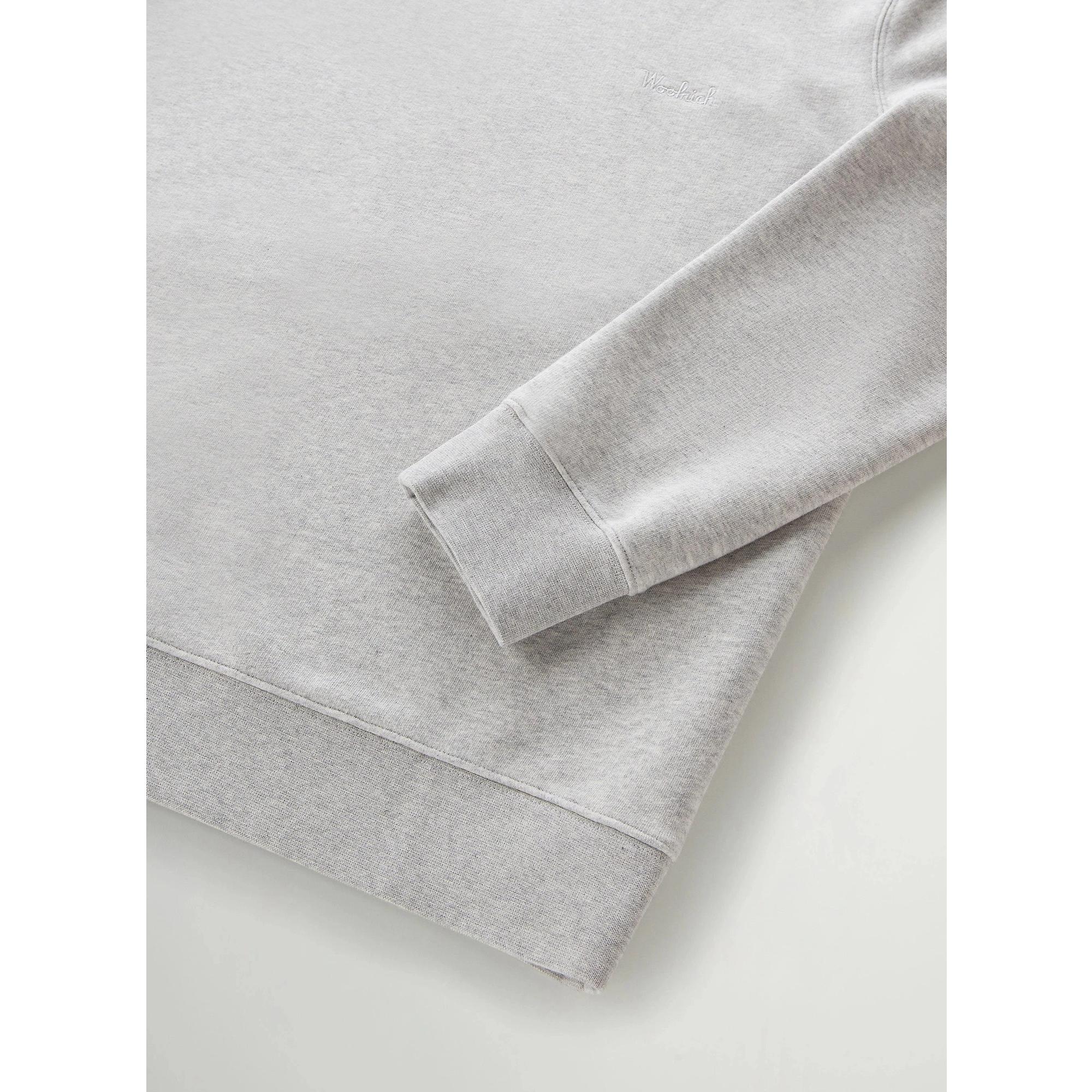 Product image 6 of 8 of Woolrich Men's Logo Script Cotton Fleece Crewneck - Light Grey Melange