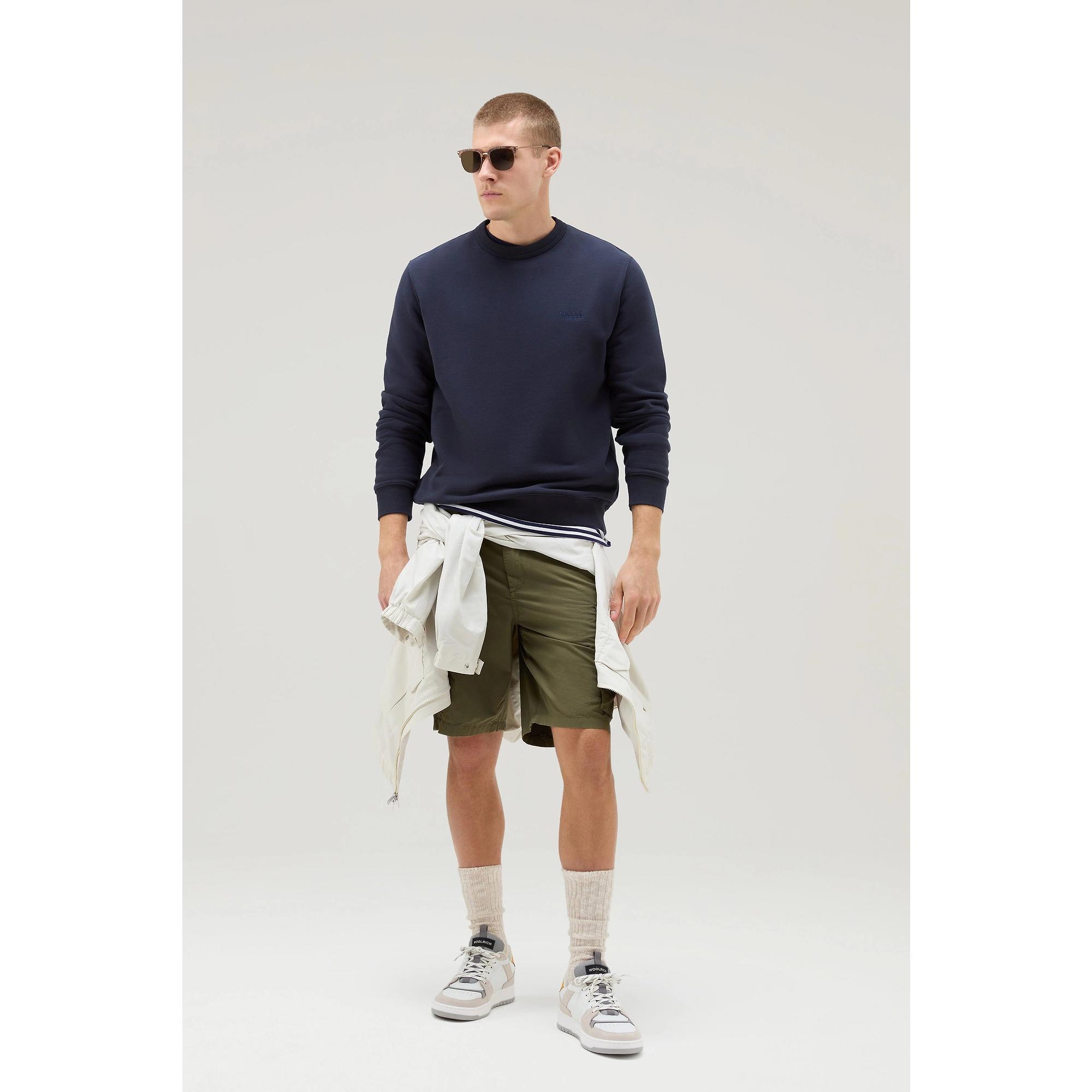 Product image 5 of 8 of Woolrich Men's Logo Script Cotton Fleece Crewneck - Melton Blue