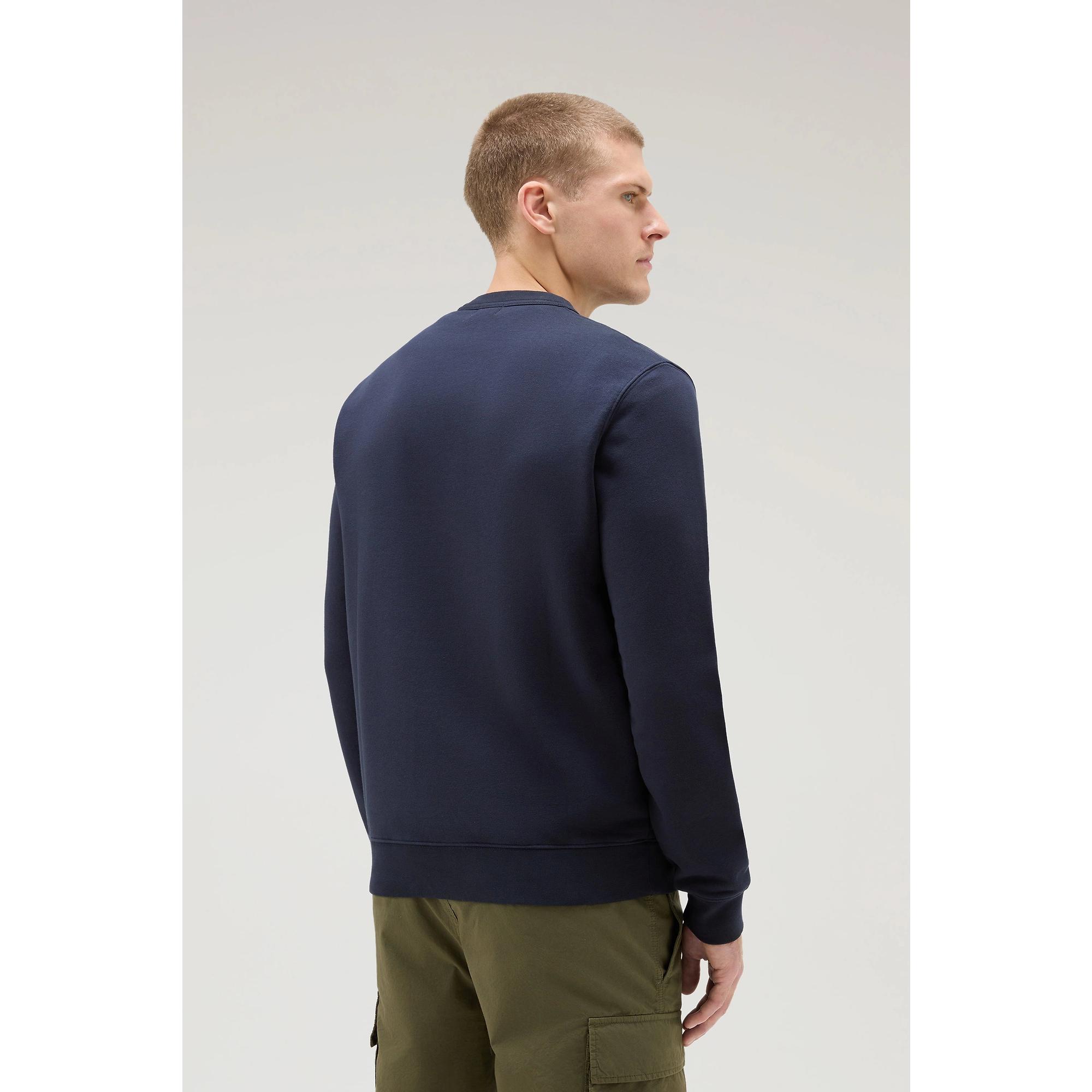 Product image 3 of 8 of Woolrich Men's Logo Script Cotton Fleece Crewneck - Melton Blue