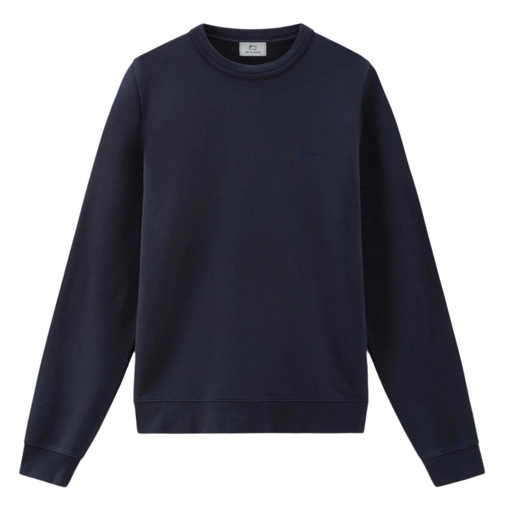 Product image 1 of 8 of Woolrich Men's Logo Script Cotton Fleece Crewneck - Melton Blue