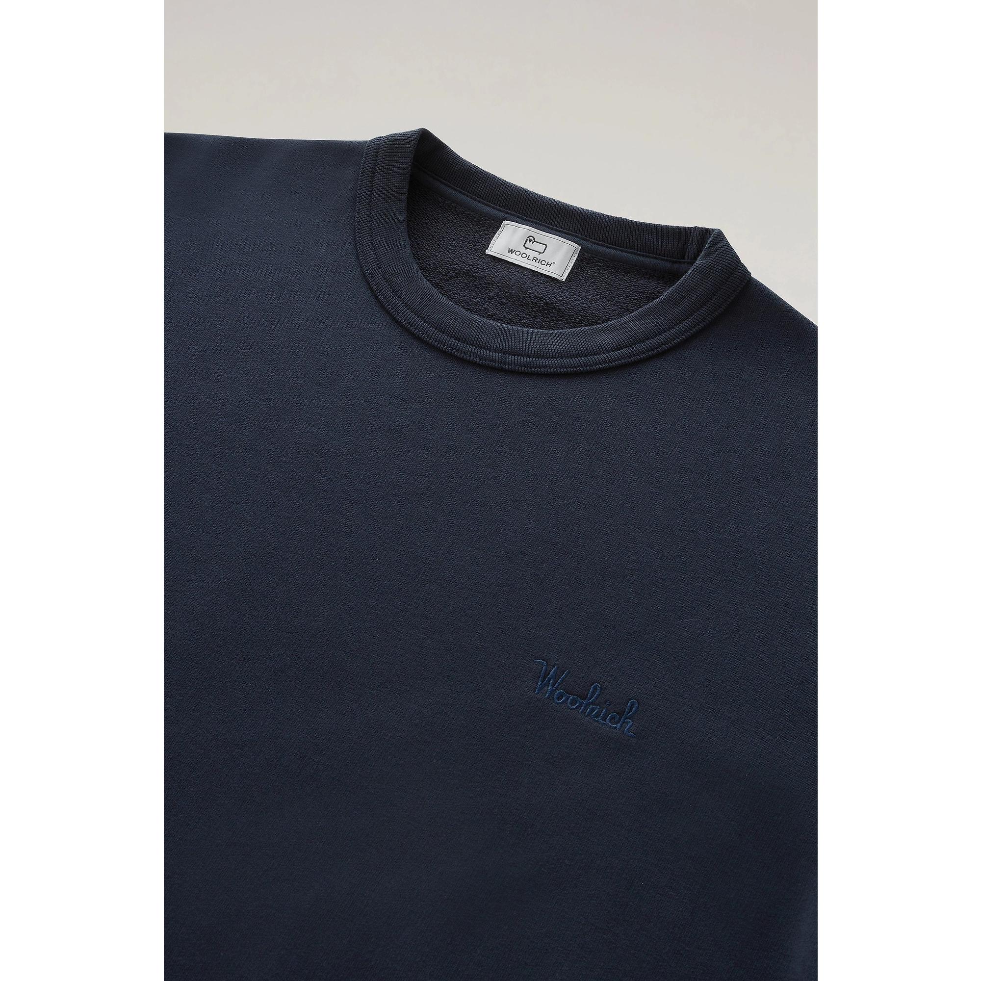 Product image 7 of 8 of Woolrich Men's Logo Script Cotton Fleece Crewneck - Melton Blue