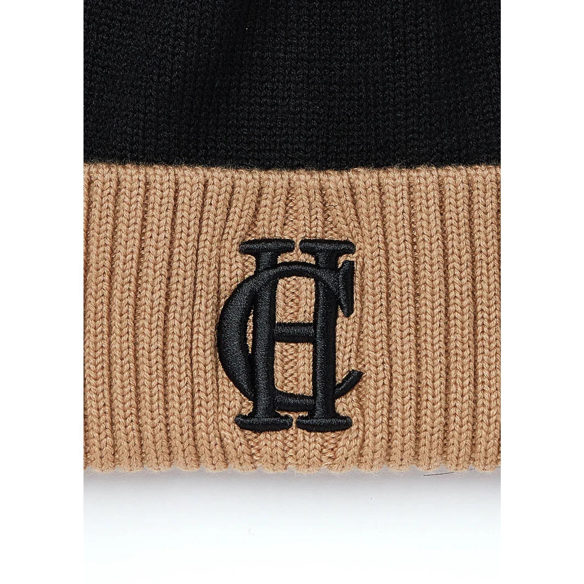 Product image 2 of 5 of Holland Cooper Chelsea Merino Beanie Bobble Hat - Black