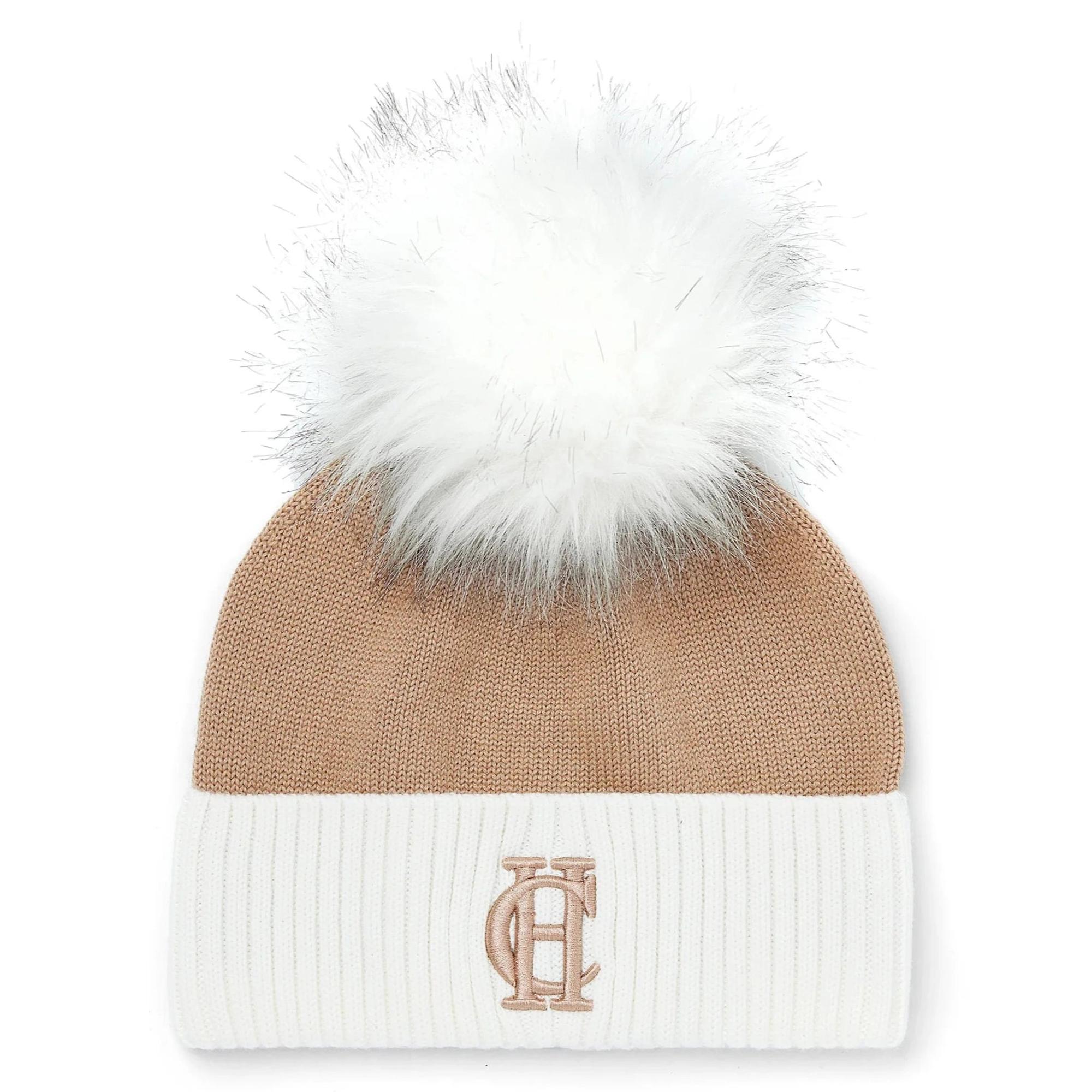 Product image 1 of 4 of Holland Cooper Chelsea Merino Beanie Bobble Hat - Camel