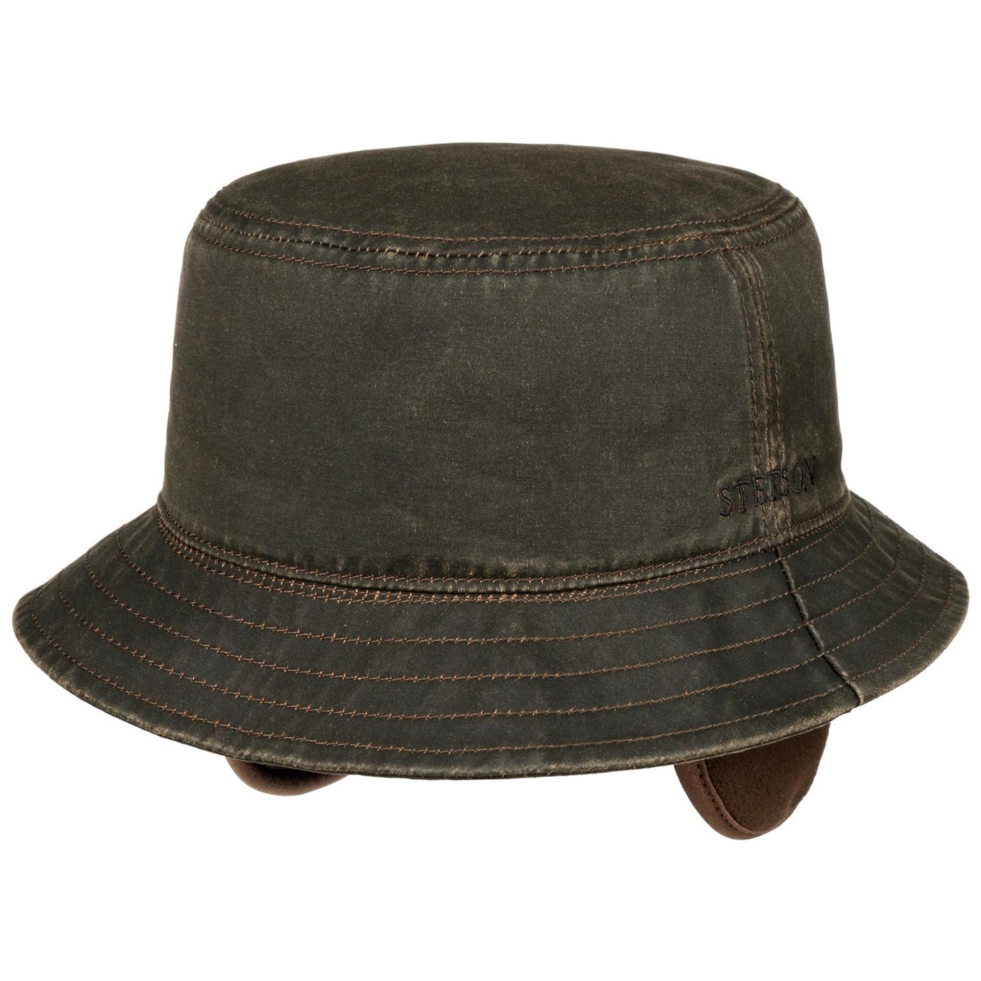 Product image 1 of 6 of Stetson Cloth Bucket Hat with Ear Flaps - Brown