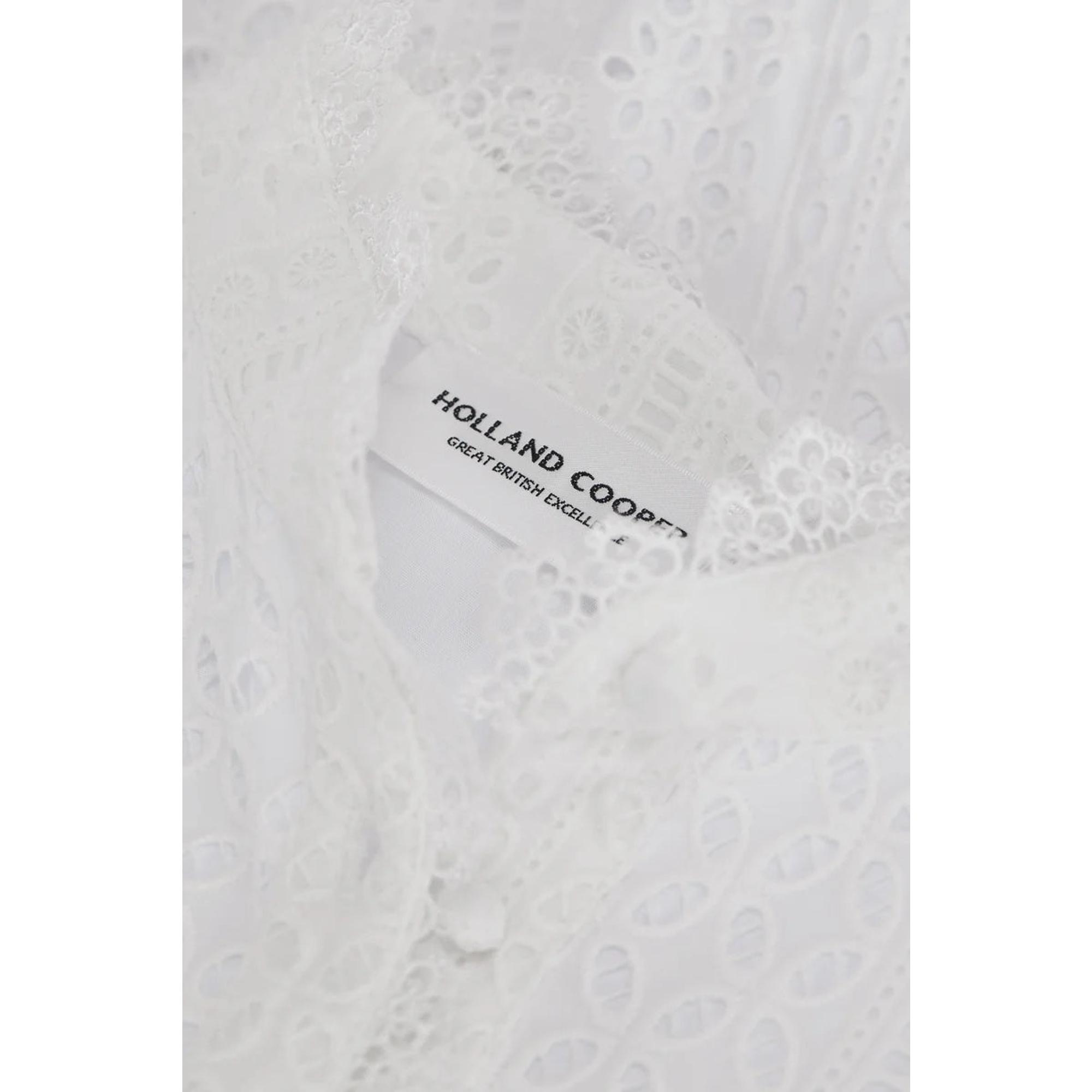Product image 6 of 9 of Holland Cooper Women's Collarless Broderie Mini Dress - White