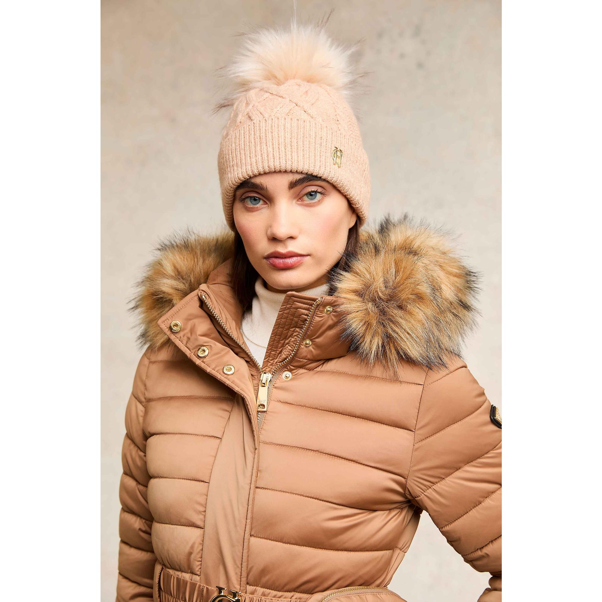 Product image 3 of 4 of Holland Cooper Cortina Beanie Bobble Hat - Camel Champagne