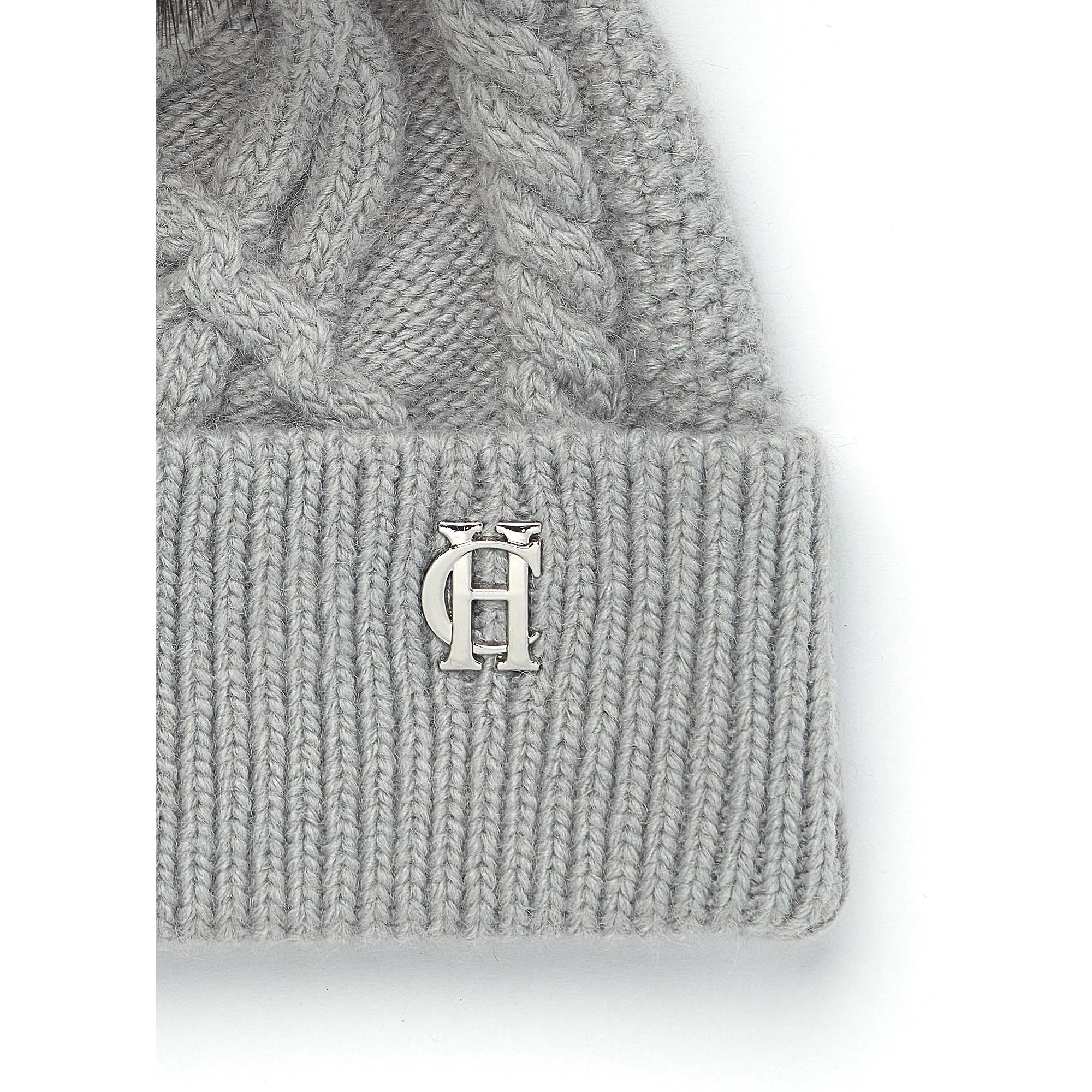 Product image 2 of 4 of Holland Cooper Cortina Beanie Bobble Hat - Soft Grey