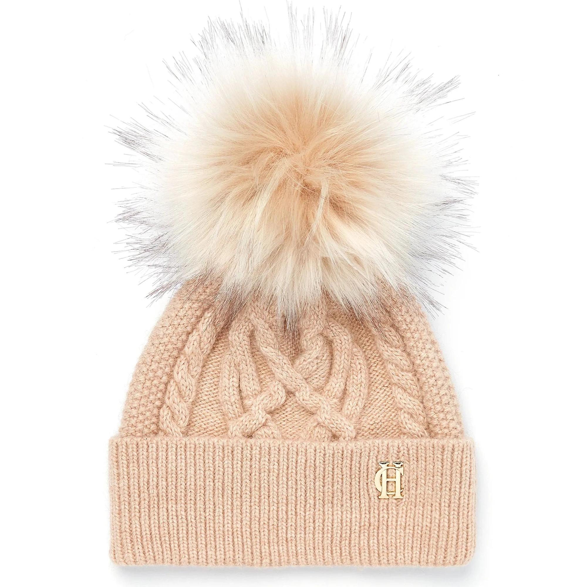 Product image 1 of 4 of Holland Cooper Cortina Beanie Bobble Hat - Camel Champagne