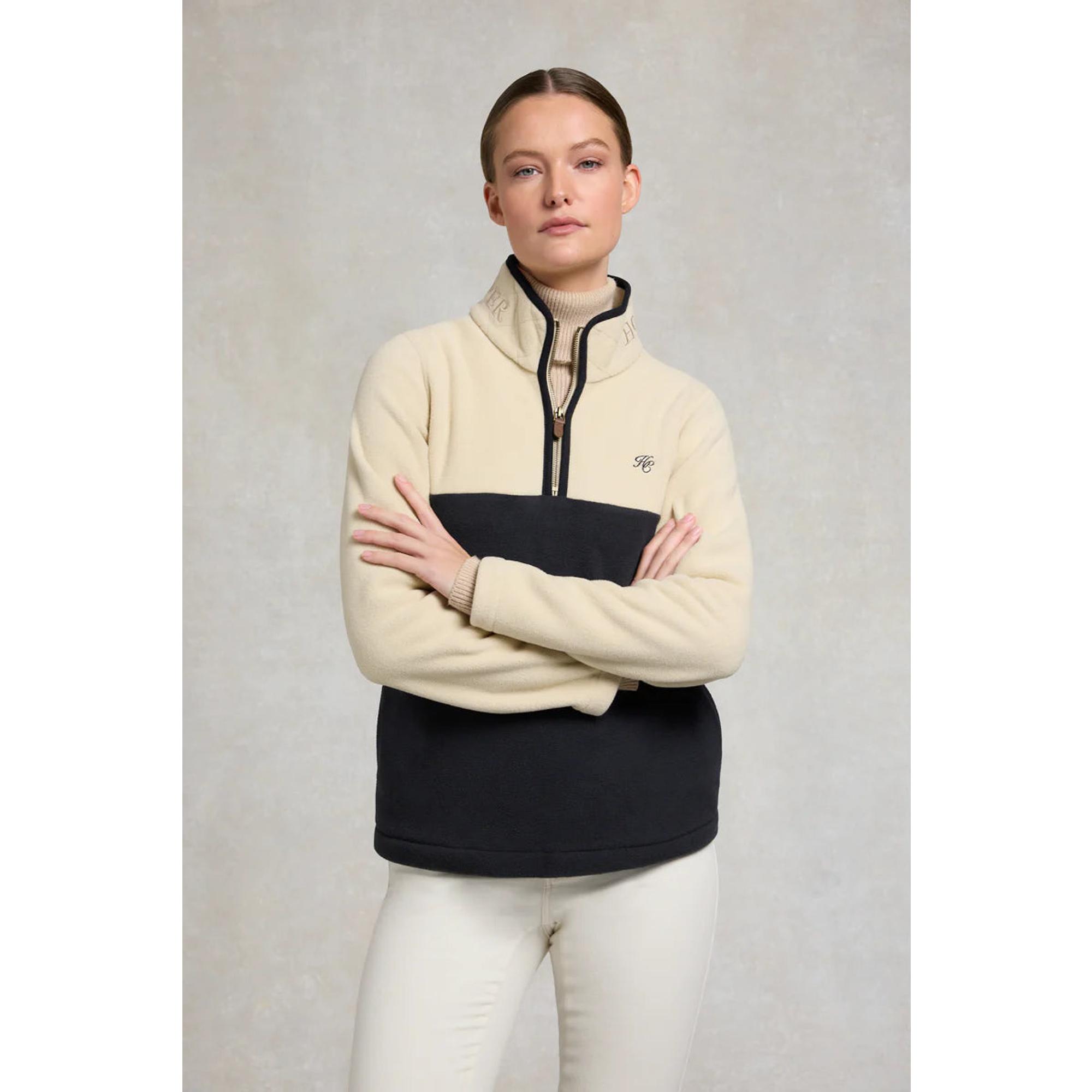 Product image 2 of 9 of Holland Cooper Women's Country Quarter Zip Jacket - Ecru Navy